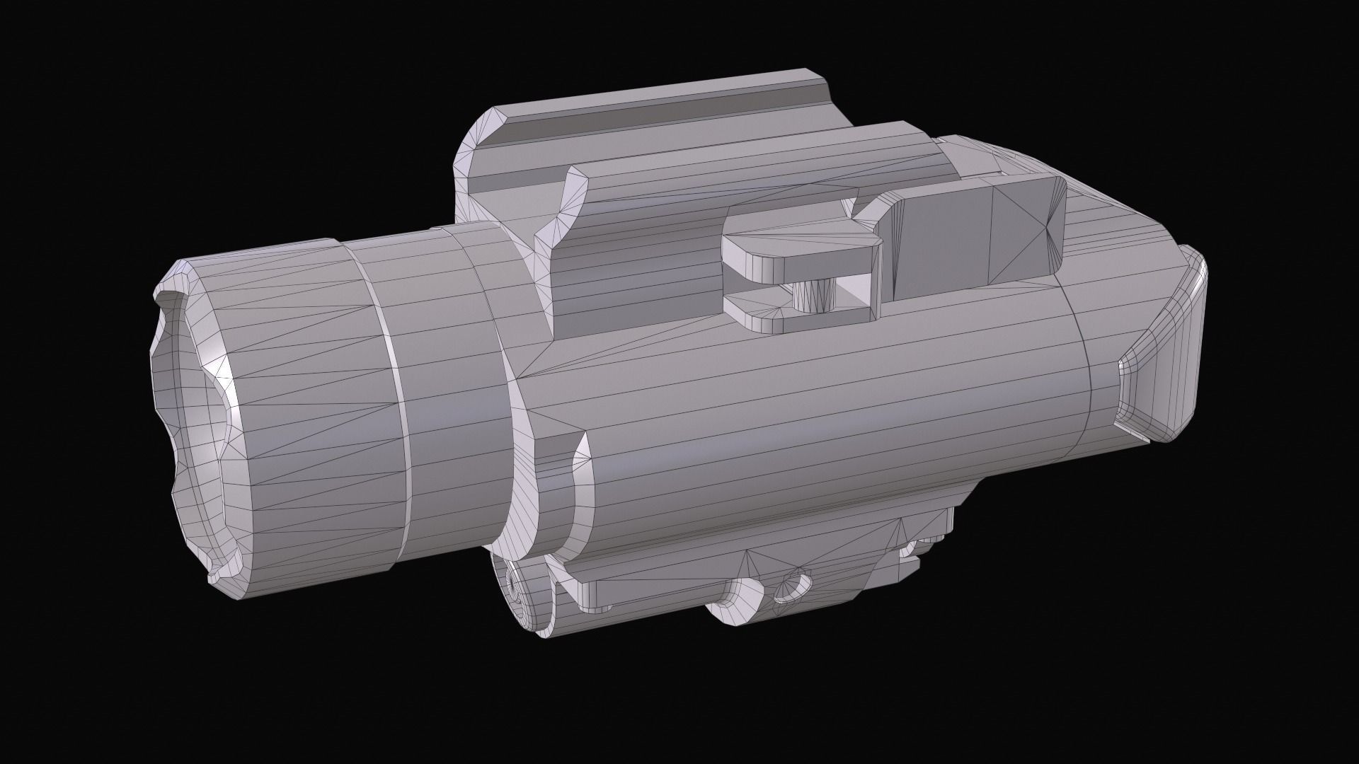 tactical weapon flashlight with laser Olight Baldr Pro Low-poly 3D model_18