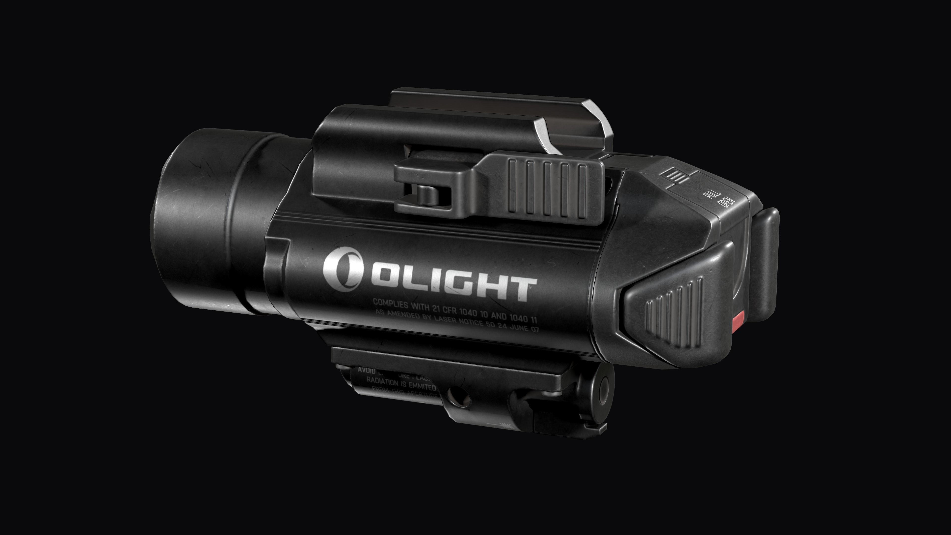 tactical weapon flashlight with laser Olight Baldr Pro Low-poly 3D model_10