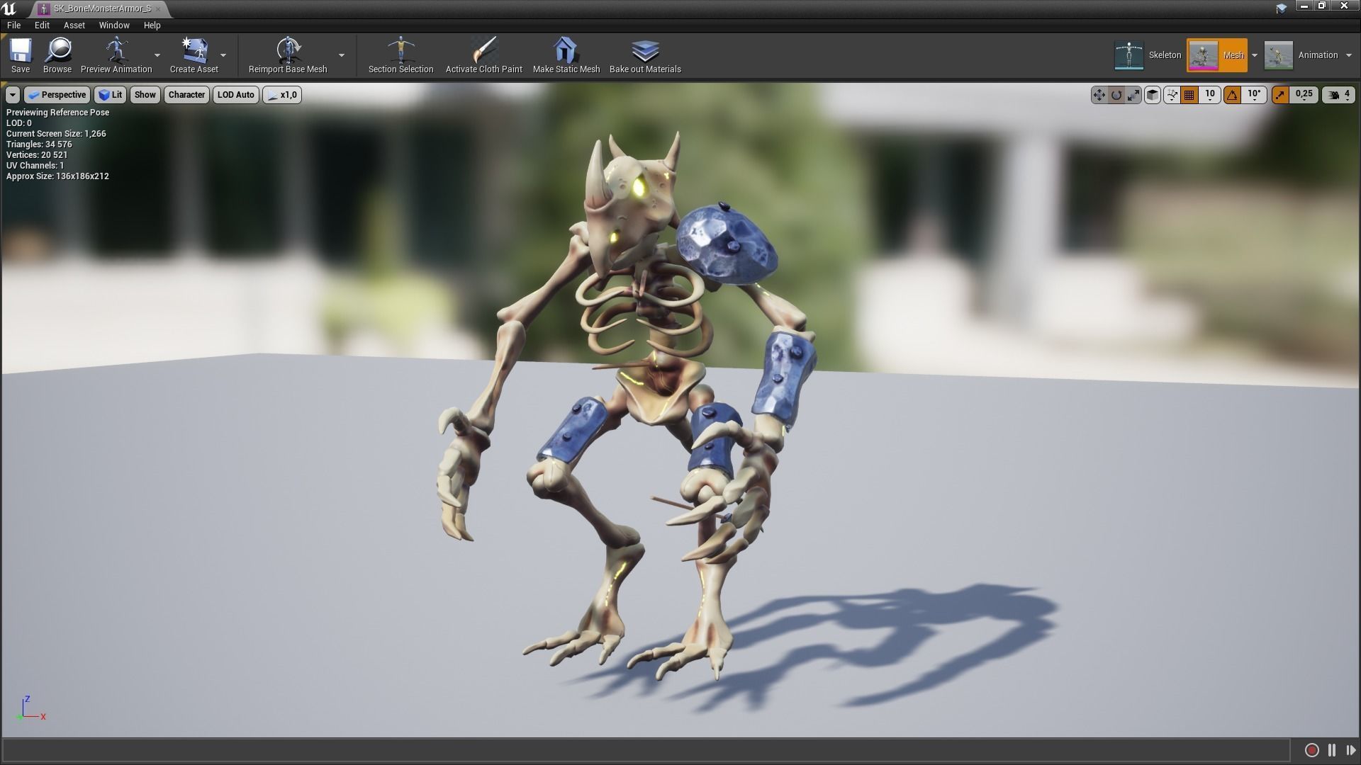 Bone monster Low-poly 3D model_5