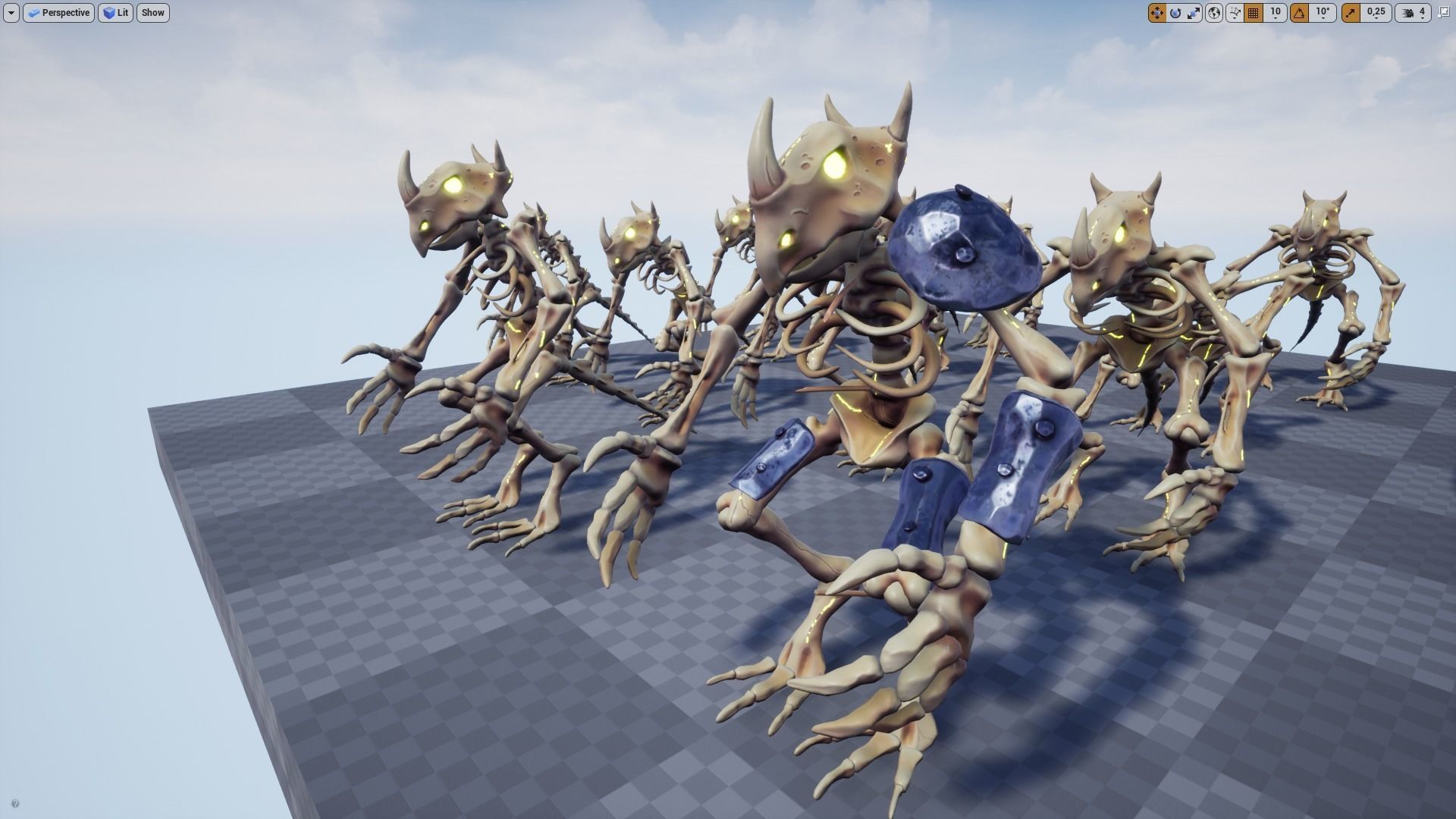 Bone monster Low-poly 3D model_3