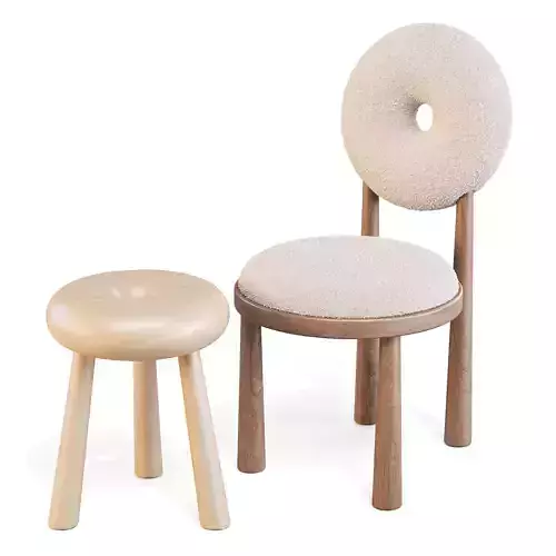 Emmanuelle Simon Baba - Dining Chair and Stool