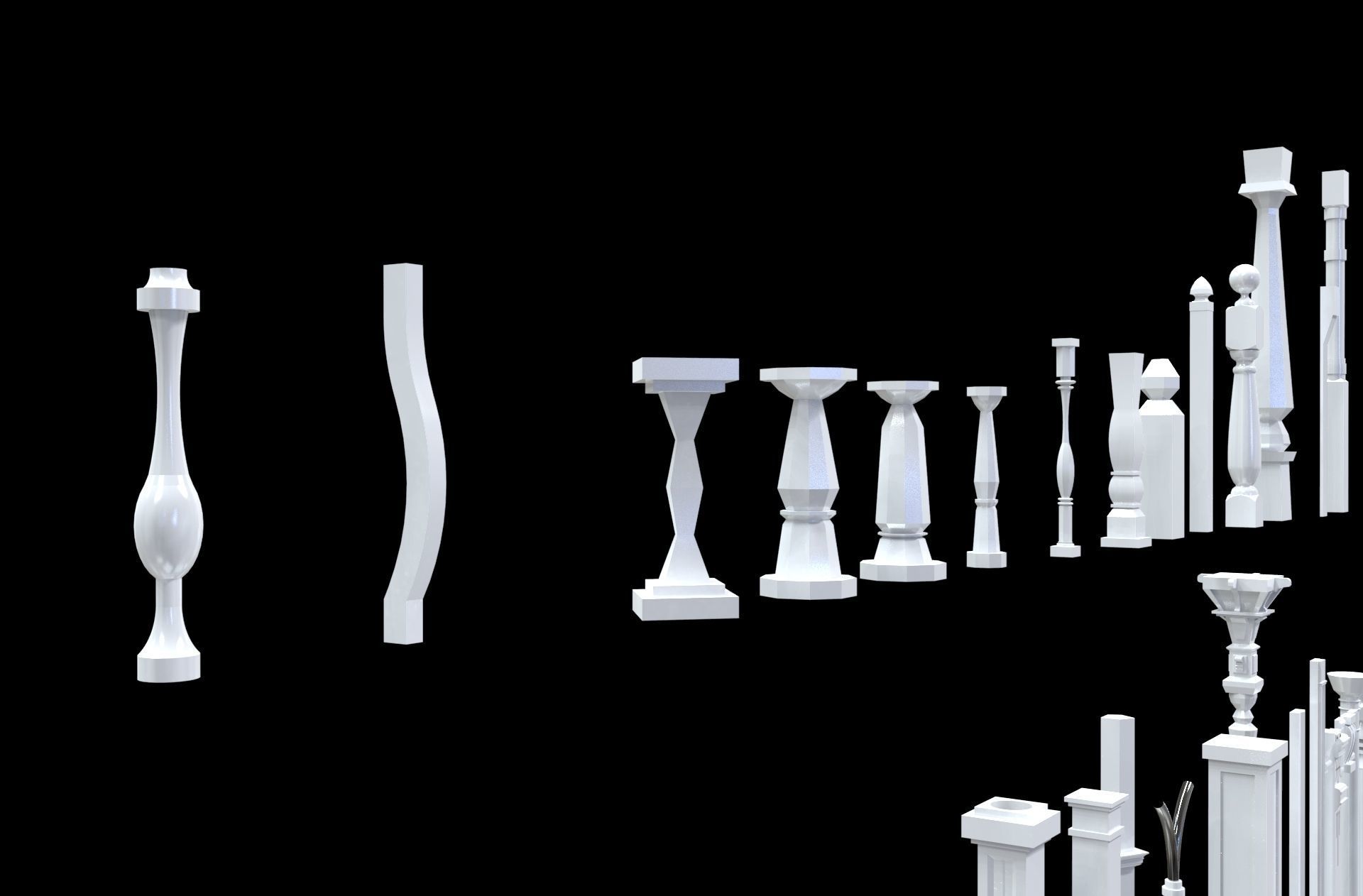 Classical Columns pillar decorate 3d model  3D model_8