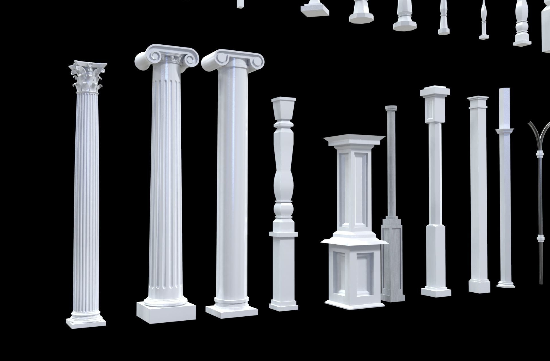 Classical Columns pillar decorate 3d model  3D model_2
