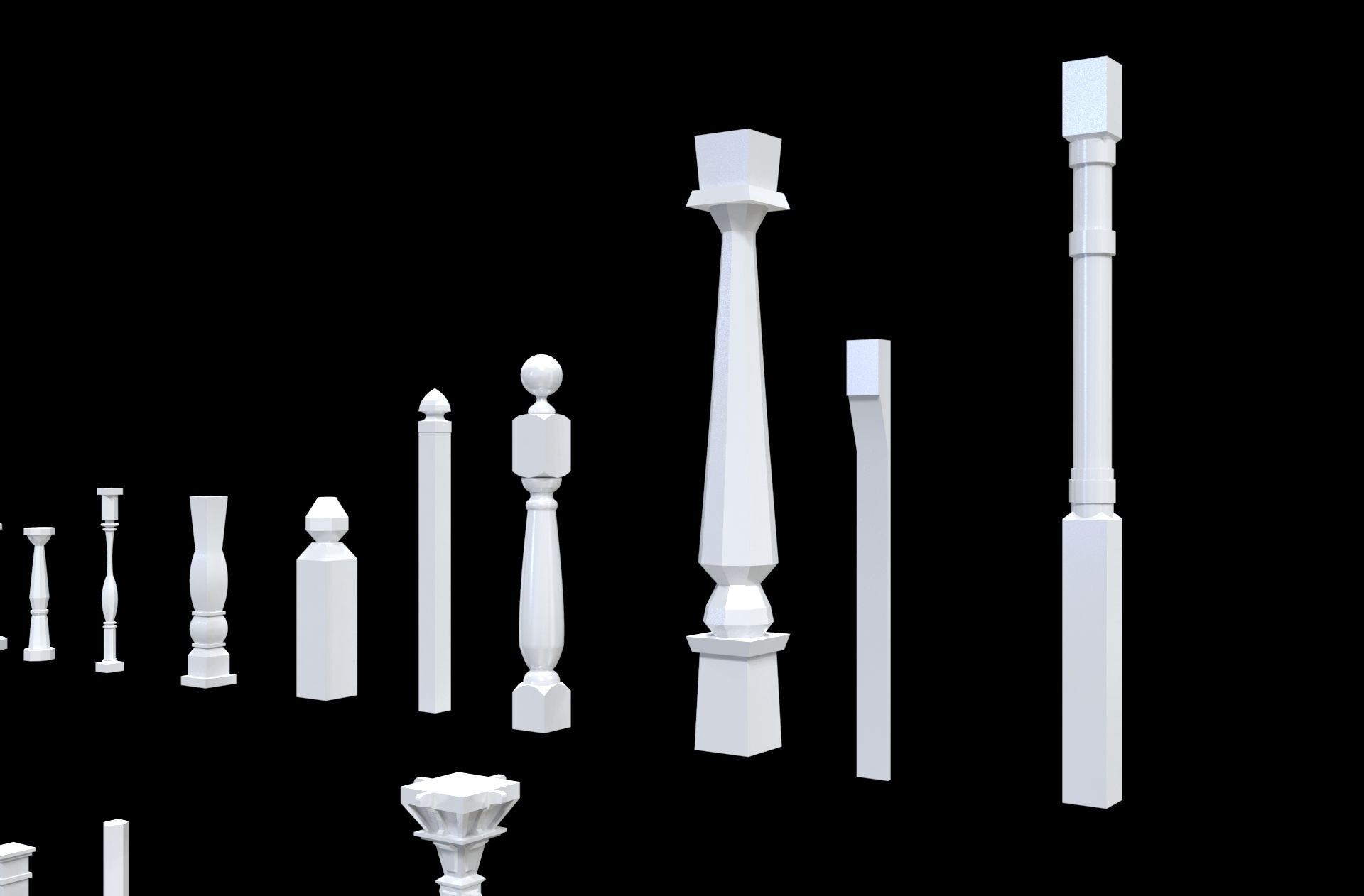 Classical Columns pillar decorate 3d model  3D model_6