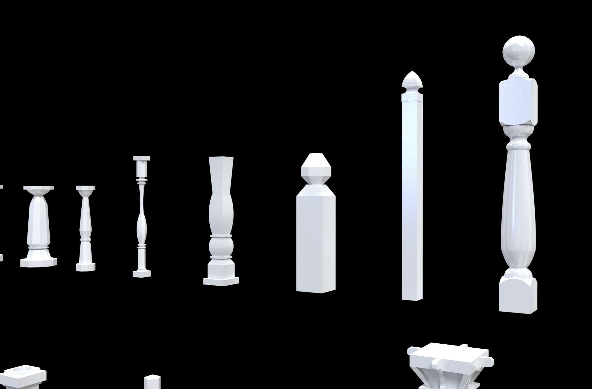 Classical Columns pillar decorate 3d model  3D model_7