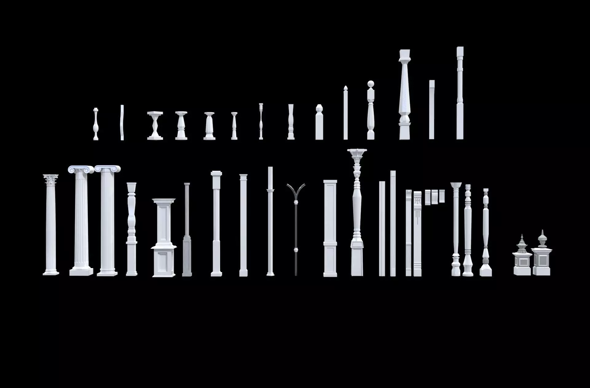 Classical Columns pillar decorate 3d model  3D model_0