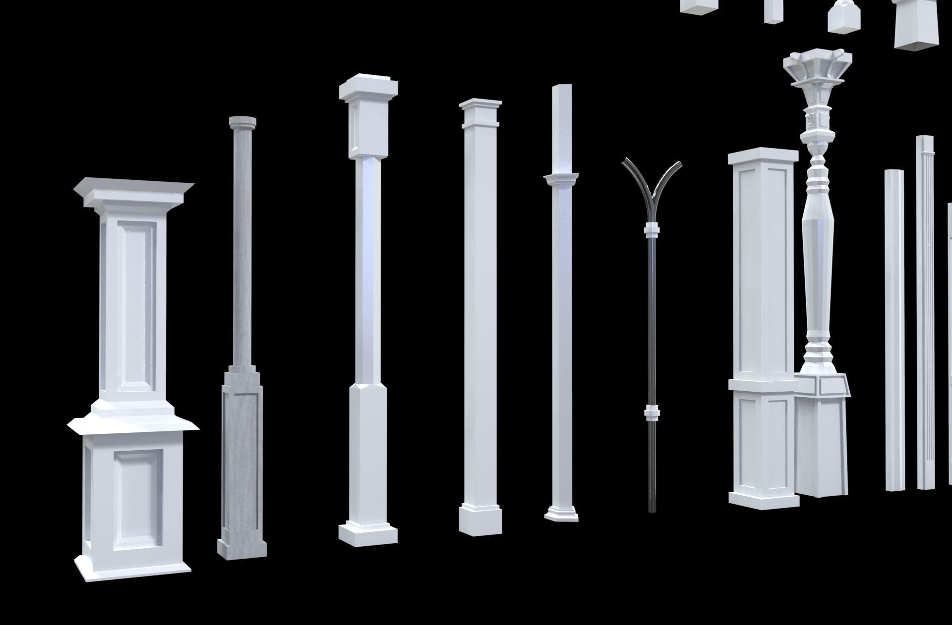 Classical Columns pillar decorate 3d model  3D model_3