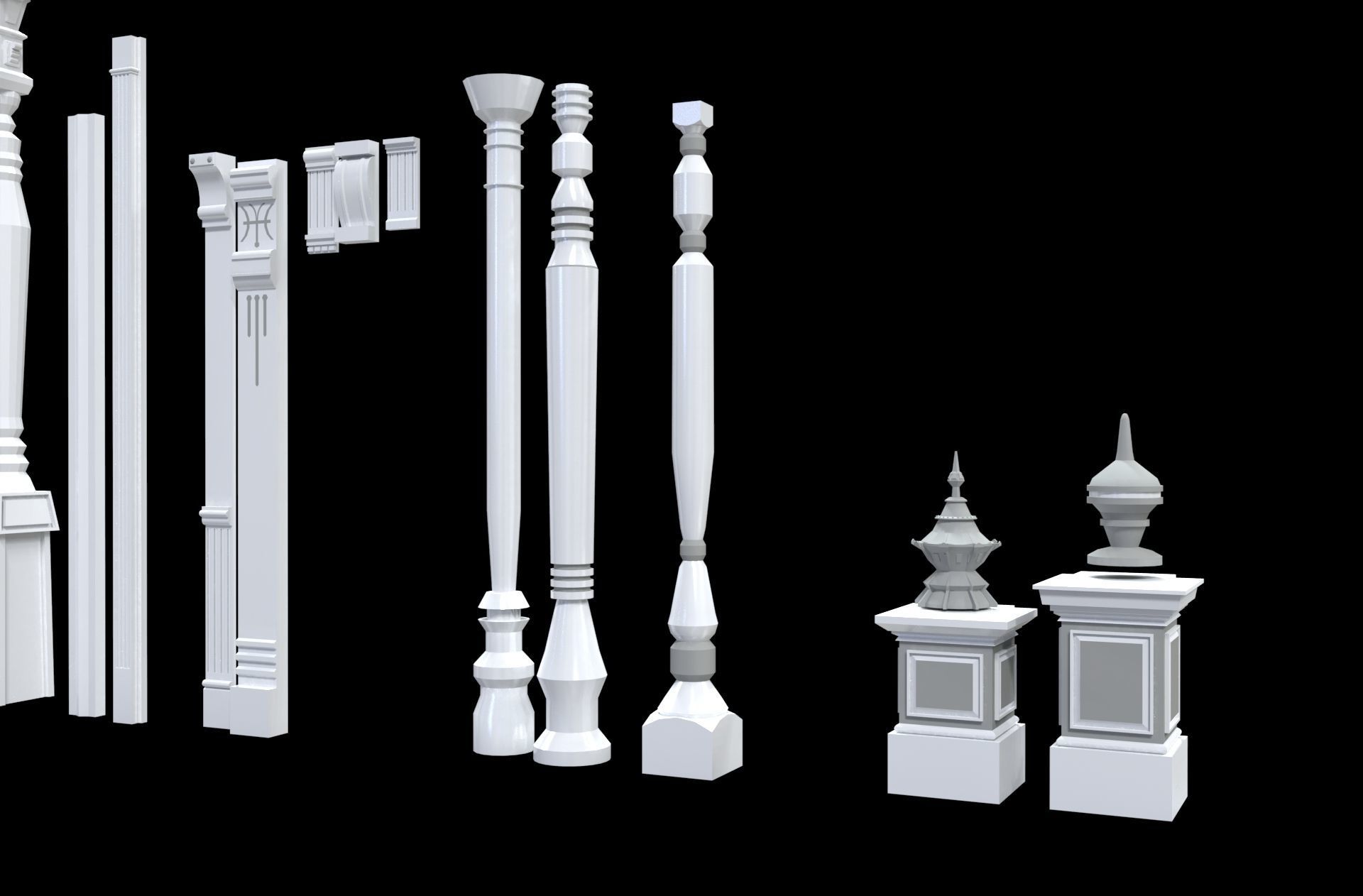 Classical Columns pillar decorate 3d model  3D model_5