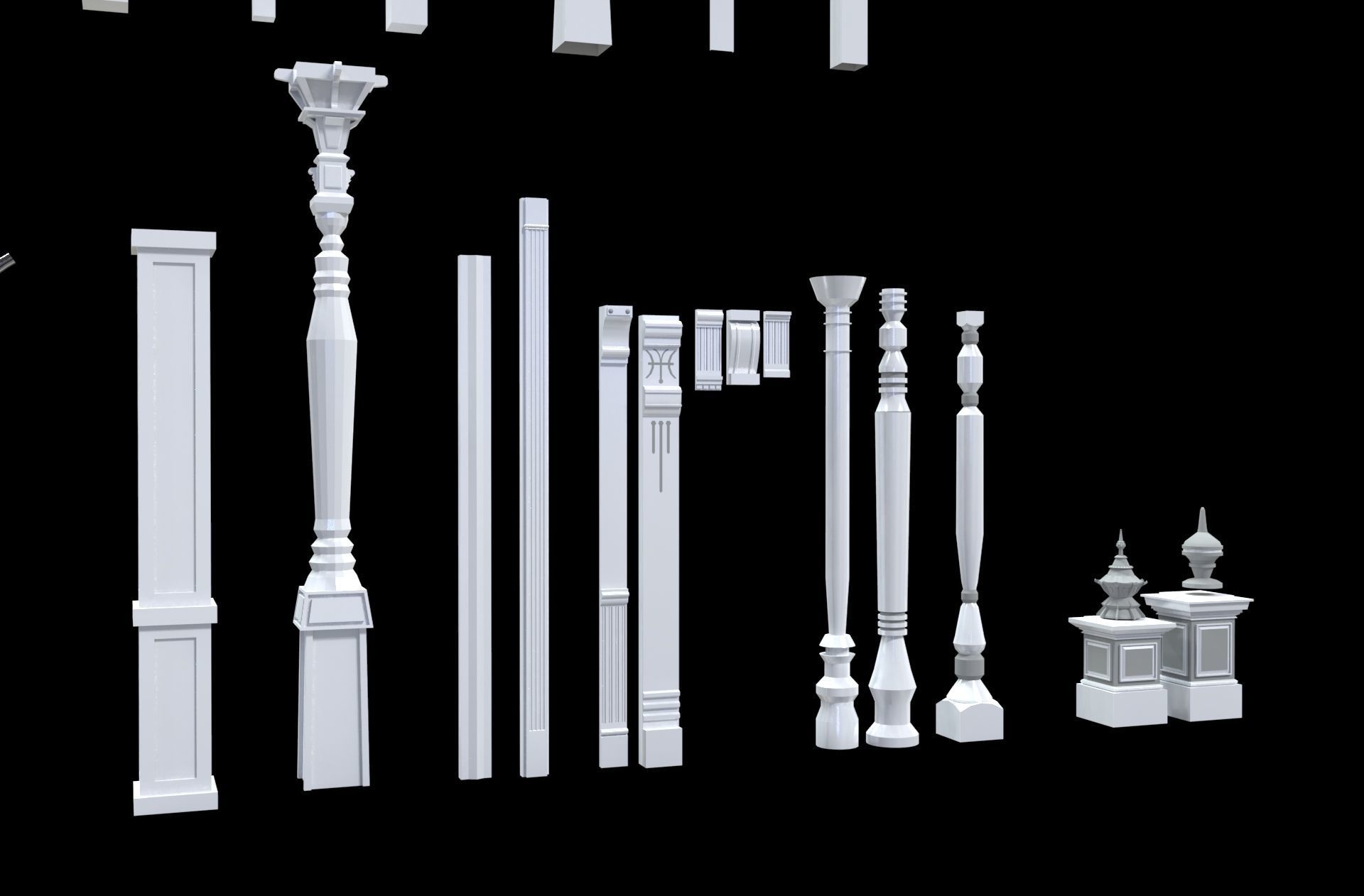 Classical Columns pillar decorate 3d model  3D model_4