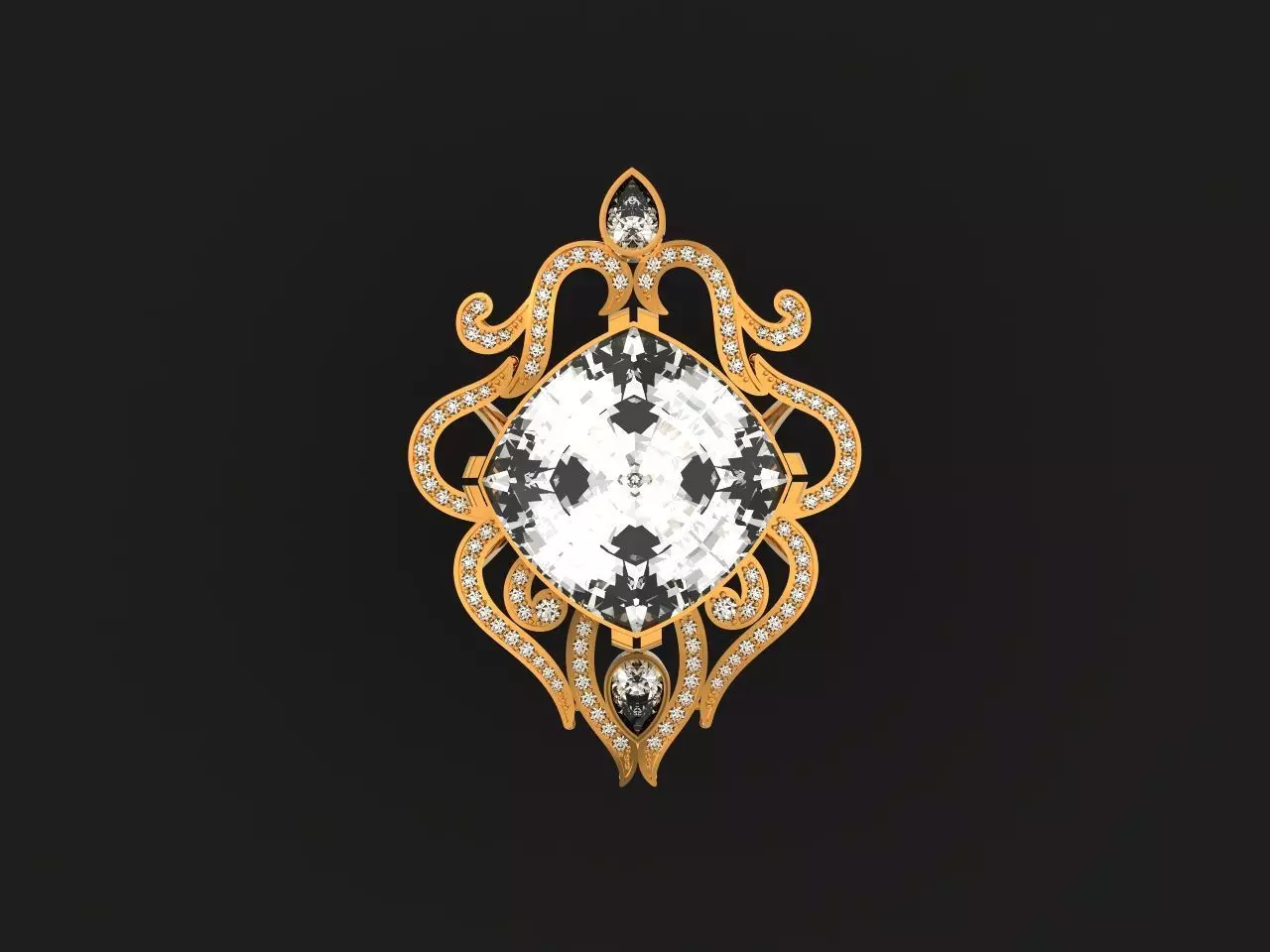 vintage luxury ring with patterns 842 3D print model