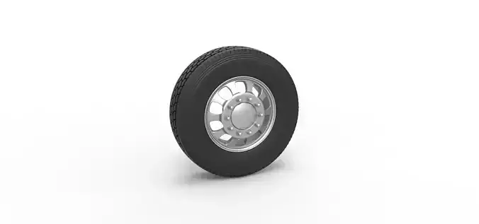 Front custom wheel of semi truck Version 22 Scale 1 to 25