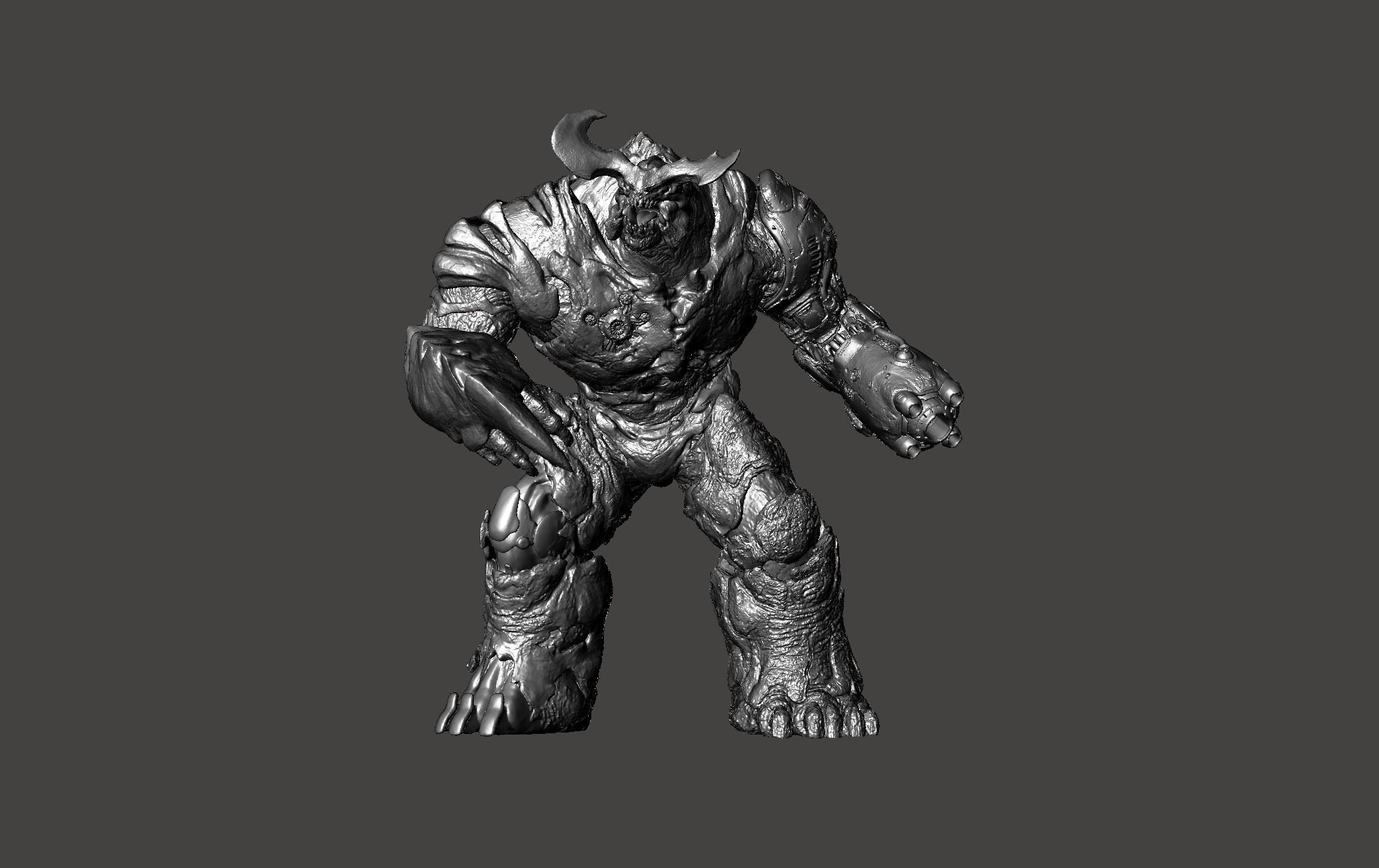 CYBERDEMON DOOM 2016 BOSS UAC TYRANT EXTREME ULTRA DETAILED MESH 3D print model_11