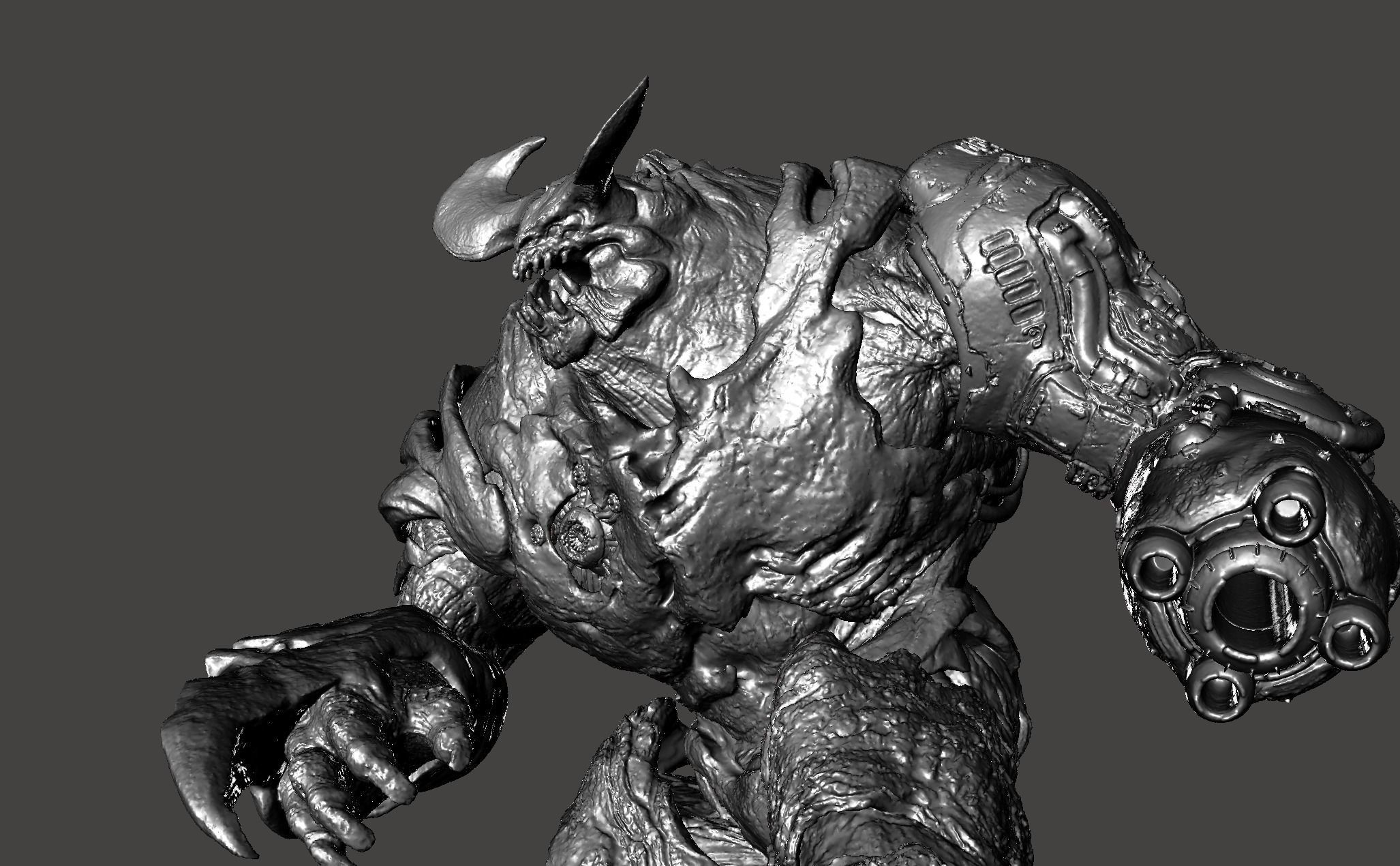 CYBERDEMON DOOM 2016 BOSS UAC TYRANT EXTREME ULTRA DETAILED MESH 3D print model_13