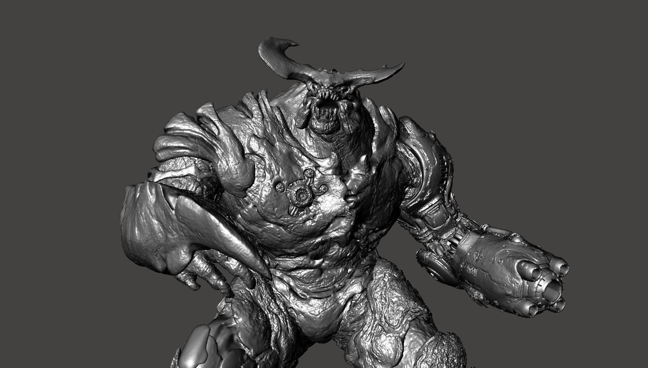 CYBERDEMON DOOM 2016 BOSS UAC TYRANT EXTREME ULTRA DETAILED MESH 3D print model_12