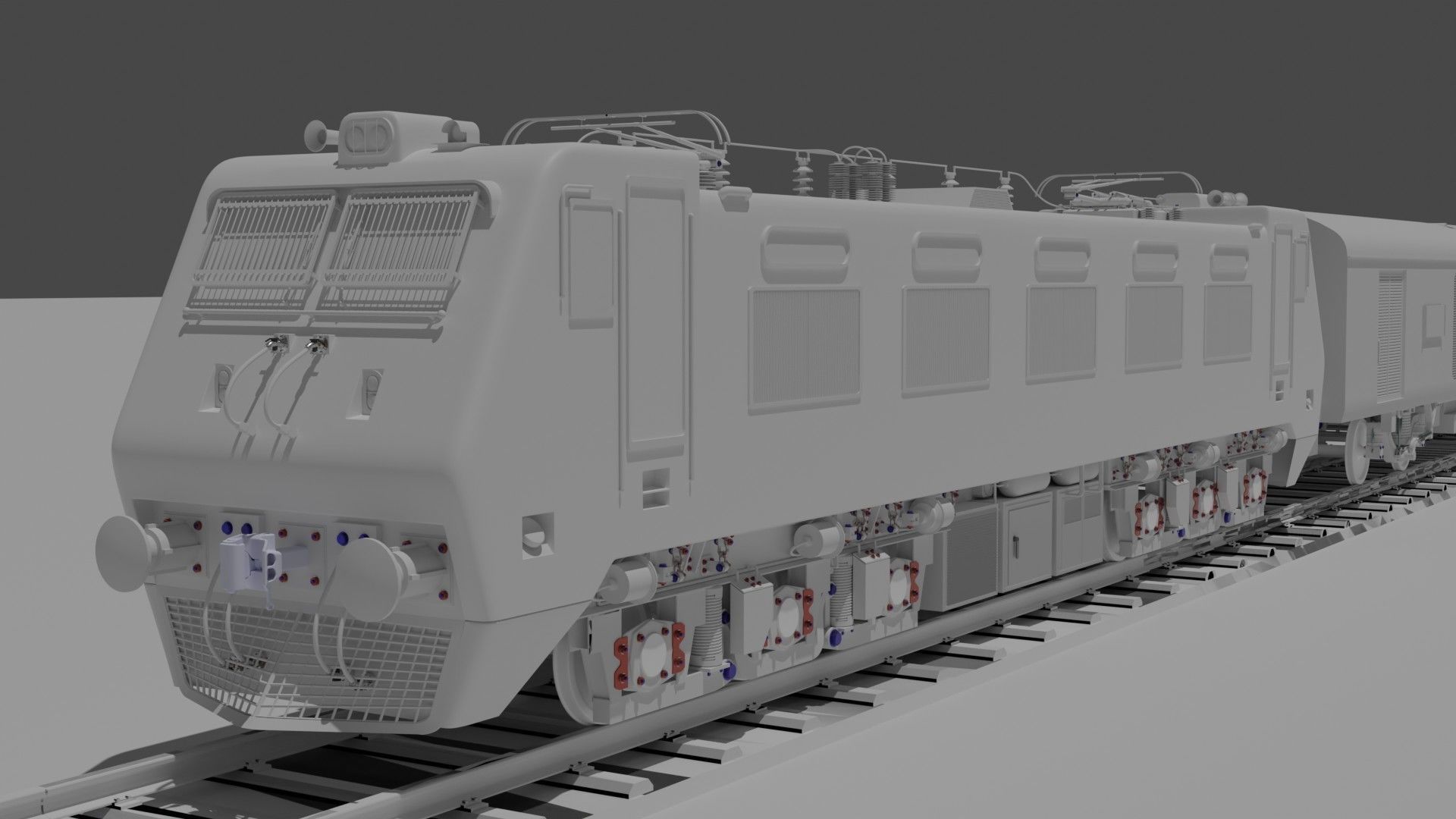 Indian Railways Train WAP 4 LHB Coaches 3D Model 3D model_6