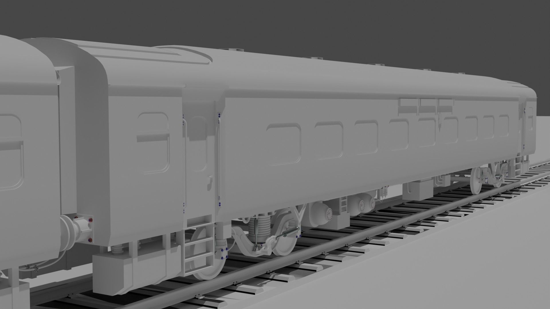 Indian Railways Train WAP 4 LHB Coaches 3D Model 3D model_9