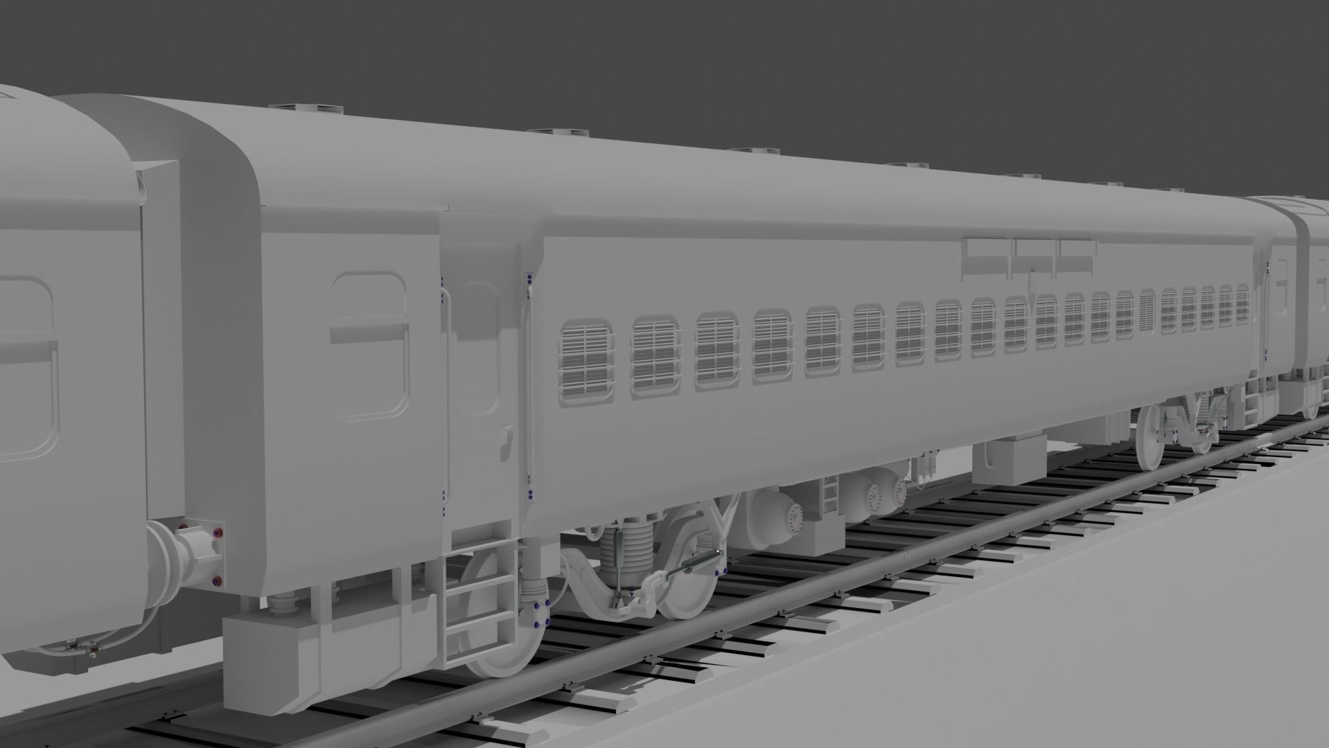 Indian Railways Train WAP 4 LHB Coaches 3D Model 3D model_8