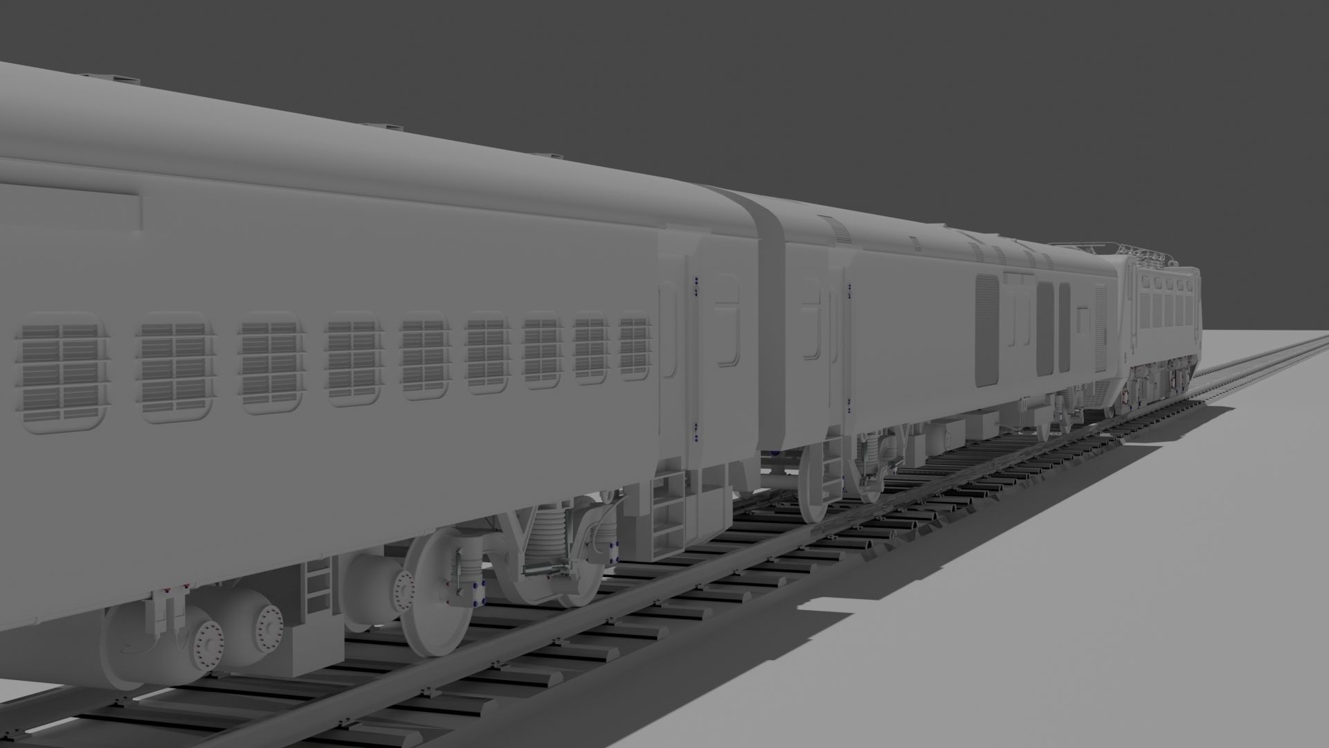Indian Railways Train WAP 4 LHB Coaches 3D Model 3D model_19