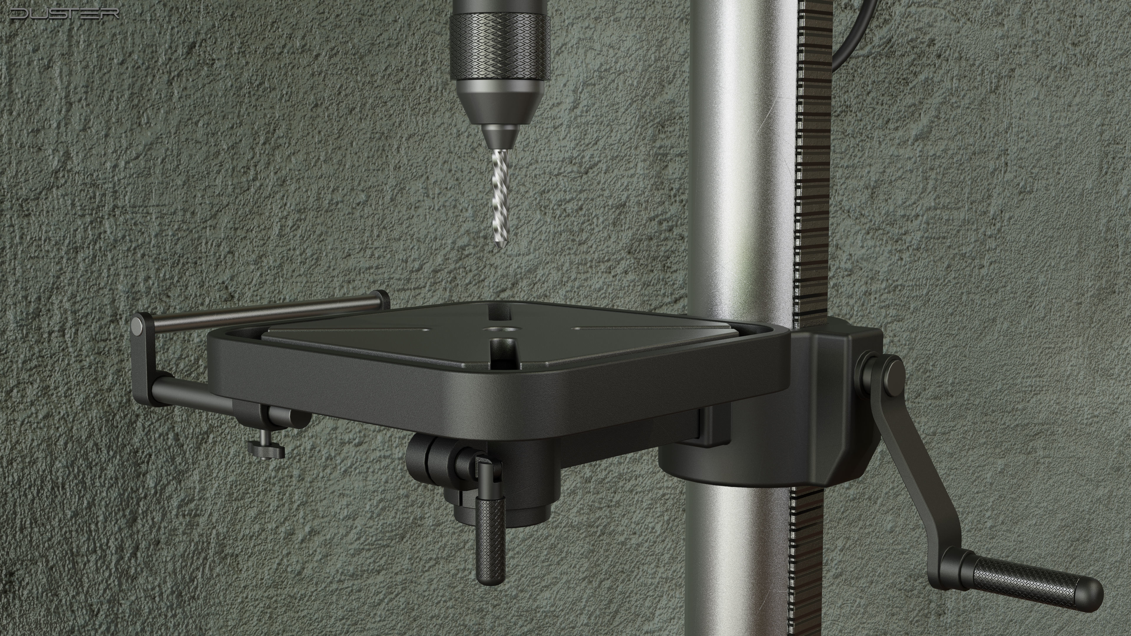 Bench Drill Press and Toolbox 3D model_2