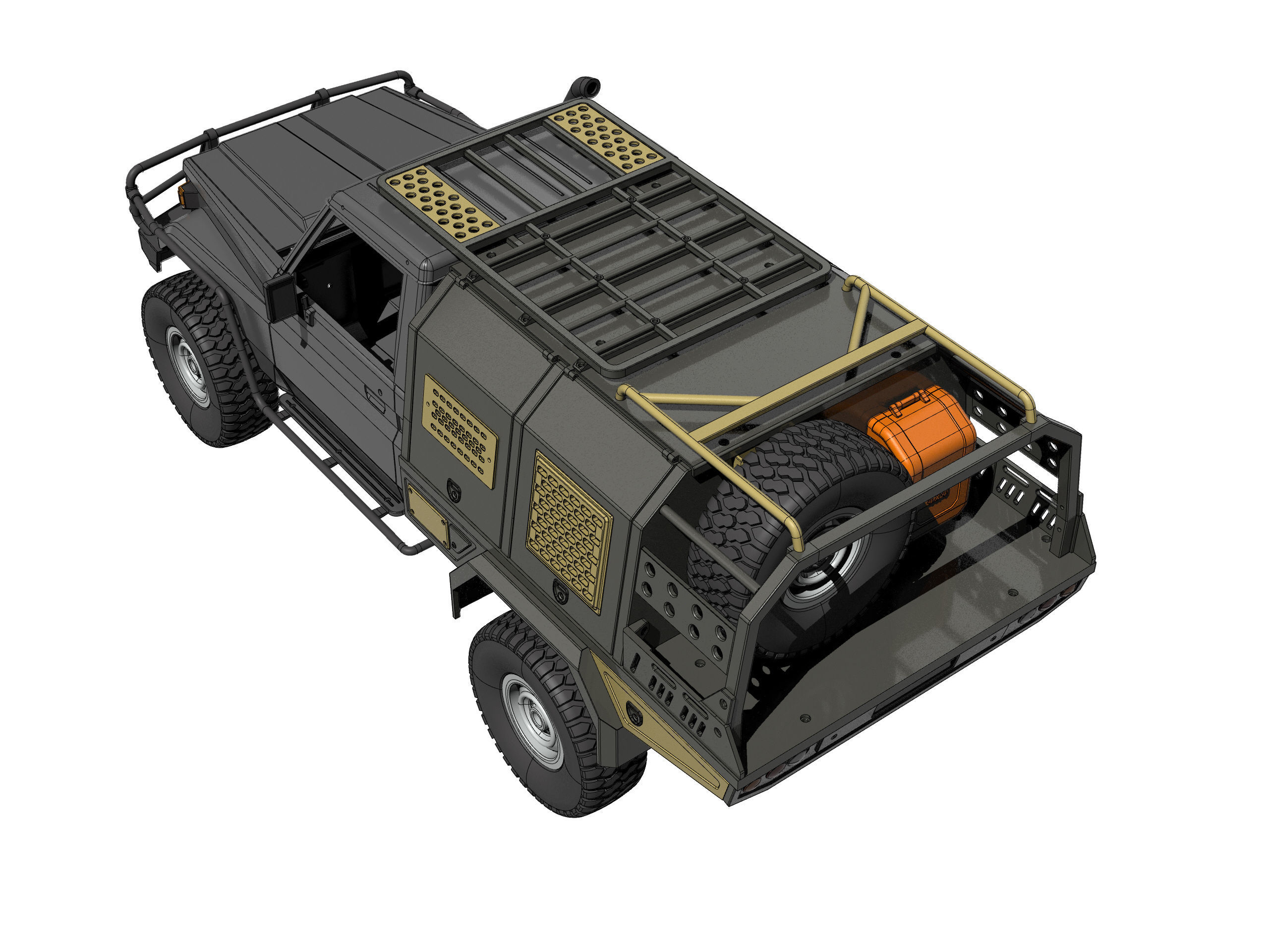 OFF ROAD REAR canopy for BRX 01 and RC4WD trail finder 3D PRINT 3D print model_13