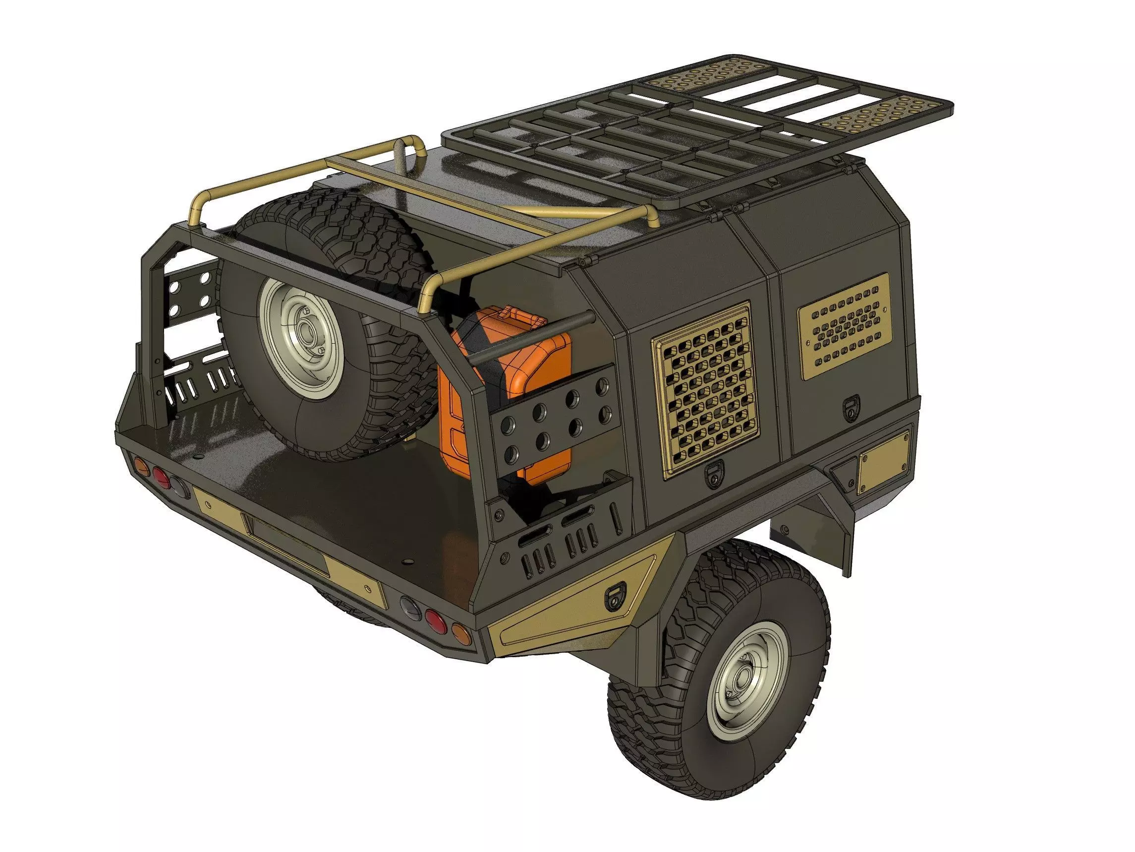 OFF ROAD REAR canopy for BRX 01 and RC4WD trail finder 3D PRINT 3D print model_0