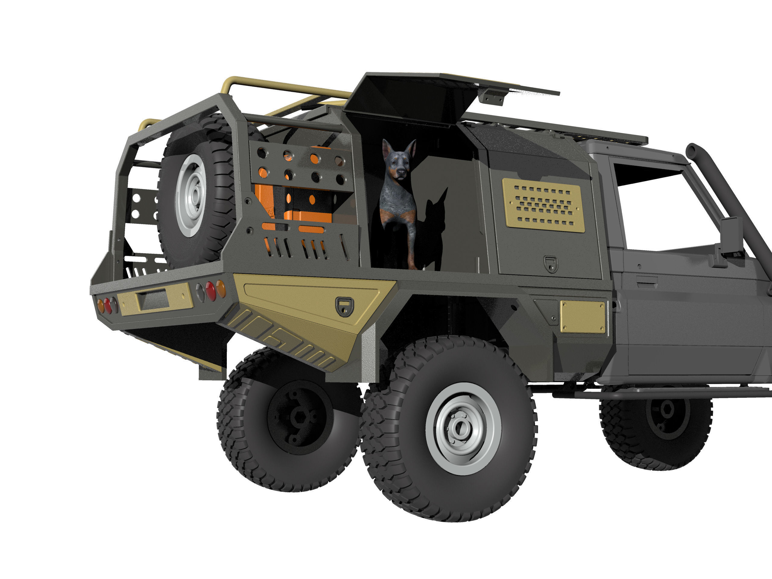 OFF ROAD REAR canopy for BRX 01 and RC4WD trail finder 3D PRINT 3D print model_11