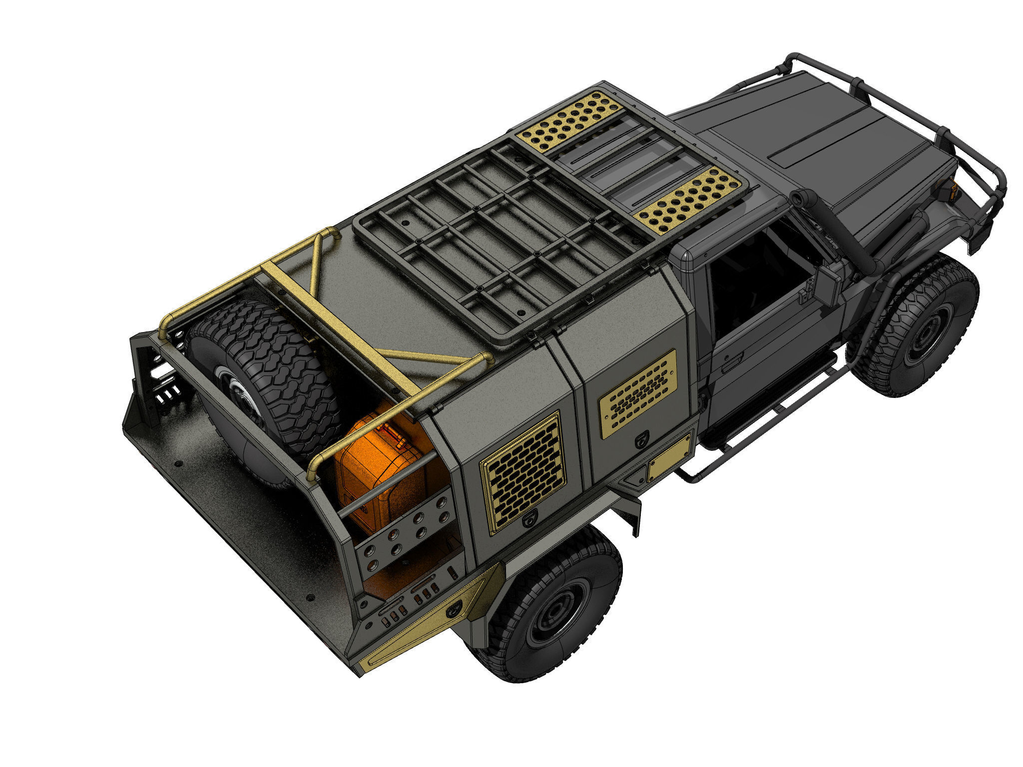 OFF ROAD REAR canopy for BRX 01 and RC4WD trail finder 3D PRINT 3D print model_1