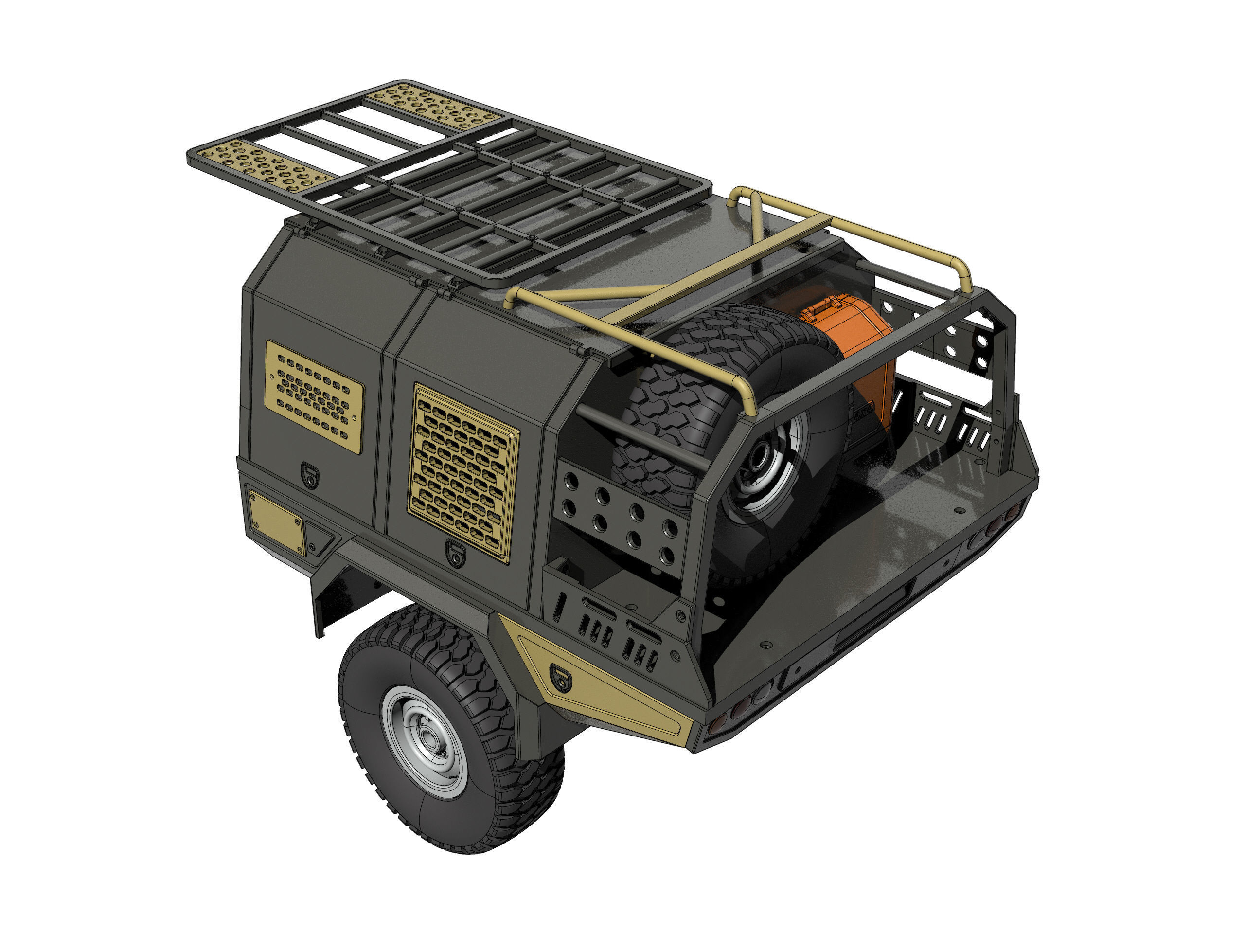 OFF ROAD REAR canopy for BRX 01 and RC4WD trail finder 3D PRINT 3D print model_12