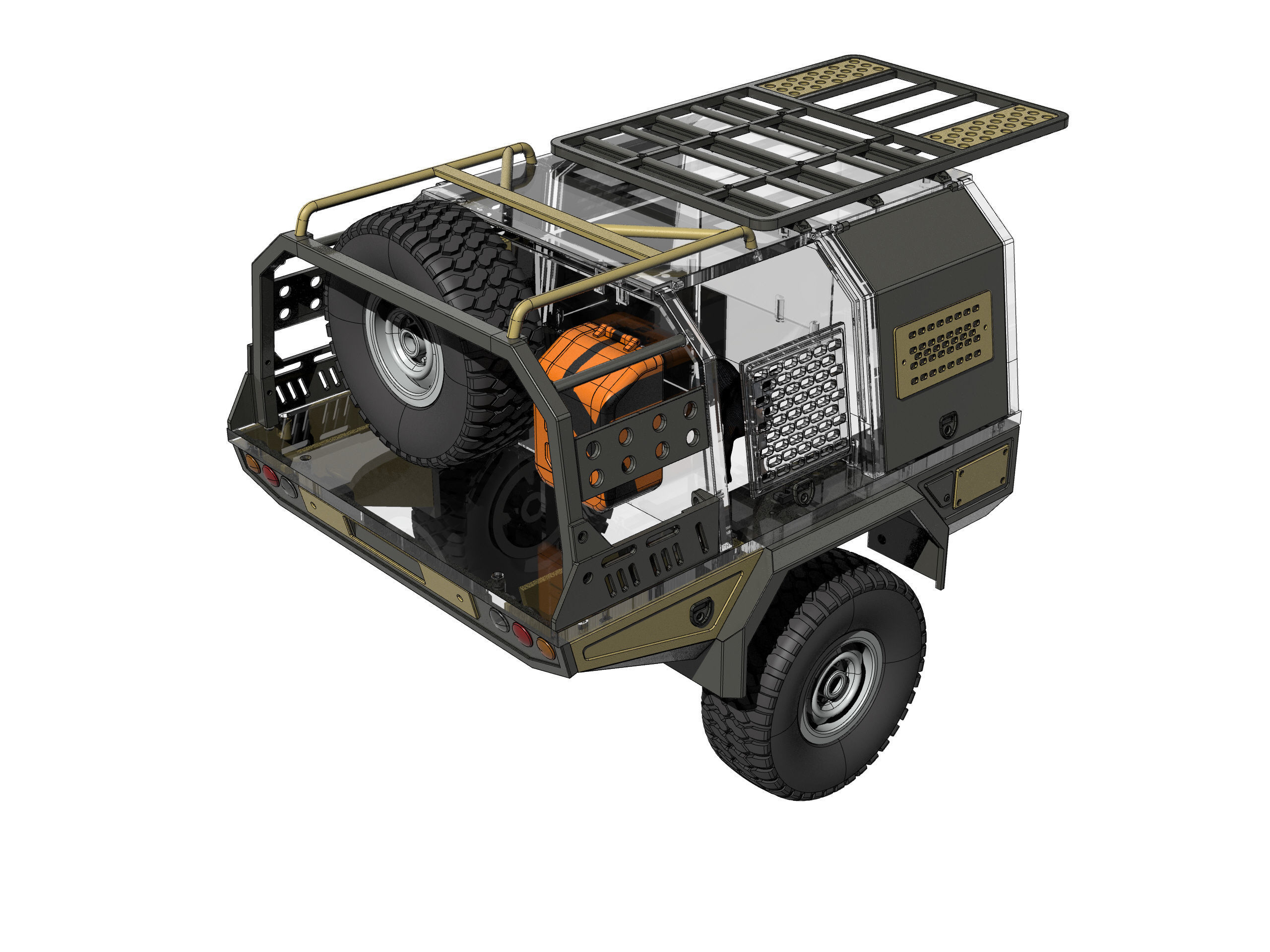 OFF ROAD REAR canopy for BRX 01 and RC4WD trail finder 3D PRINT 3D print model_17