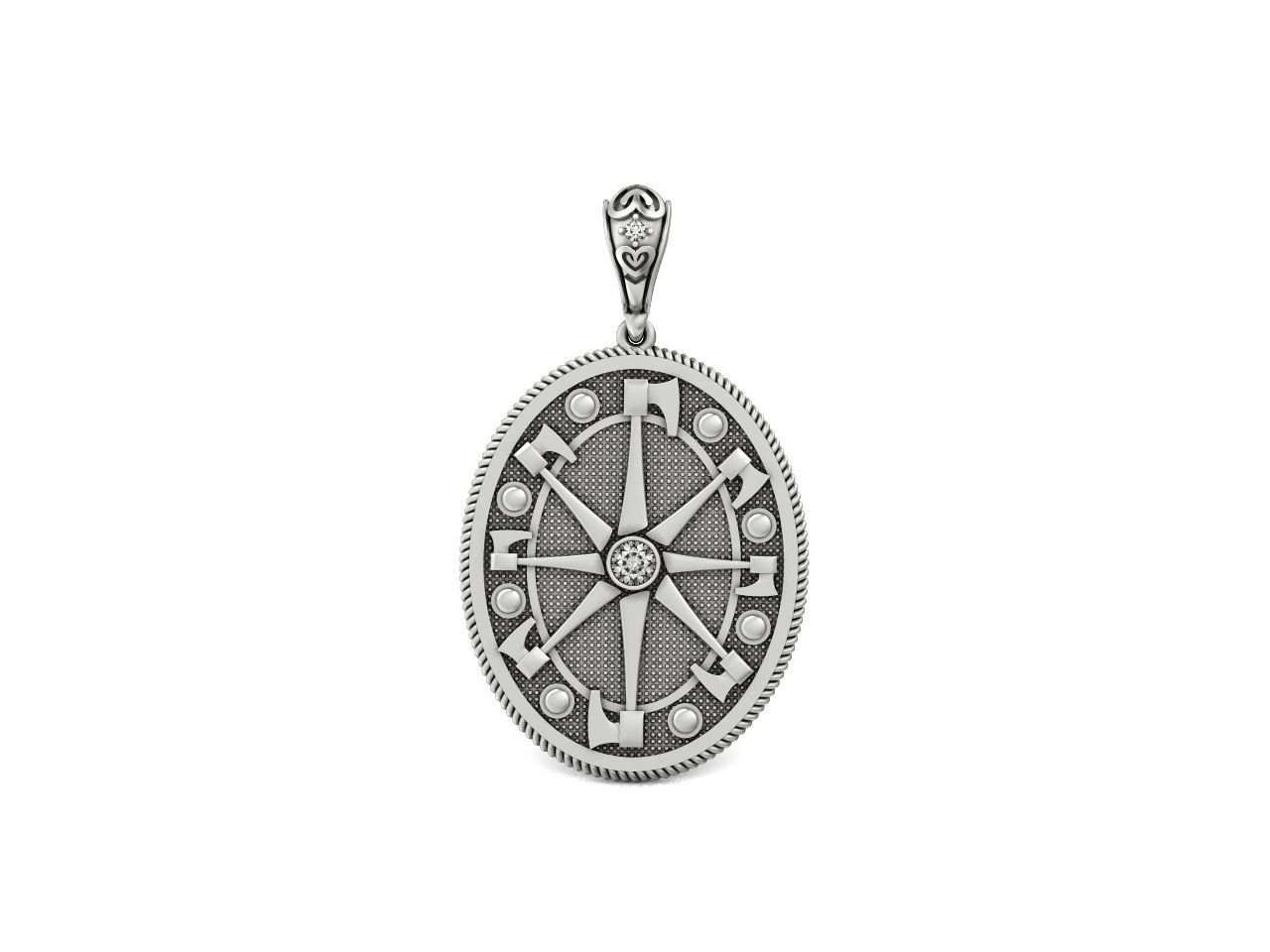 Celtic Compass North Star Polaris amulet axe 845 3D print model_13