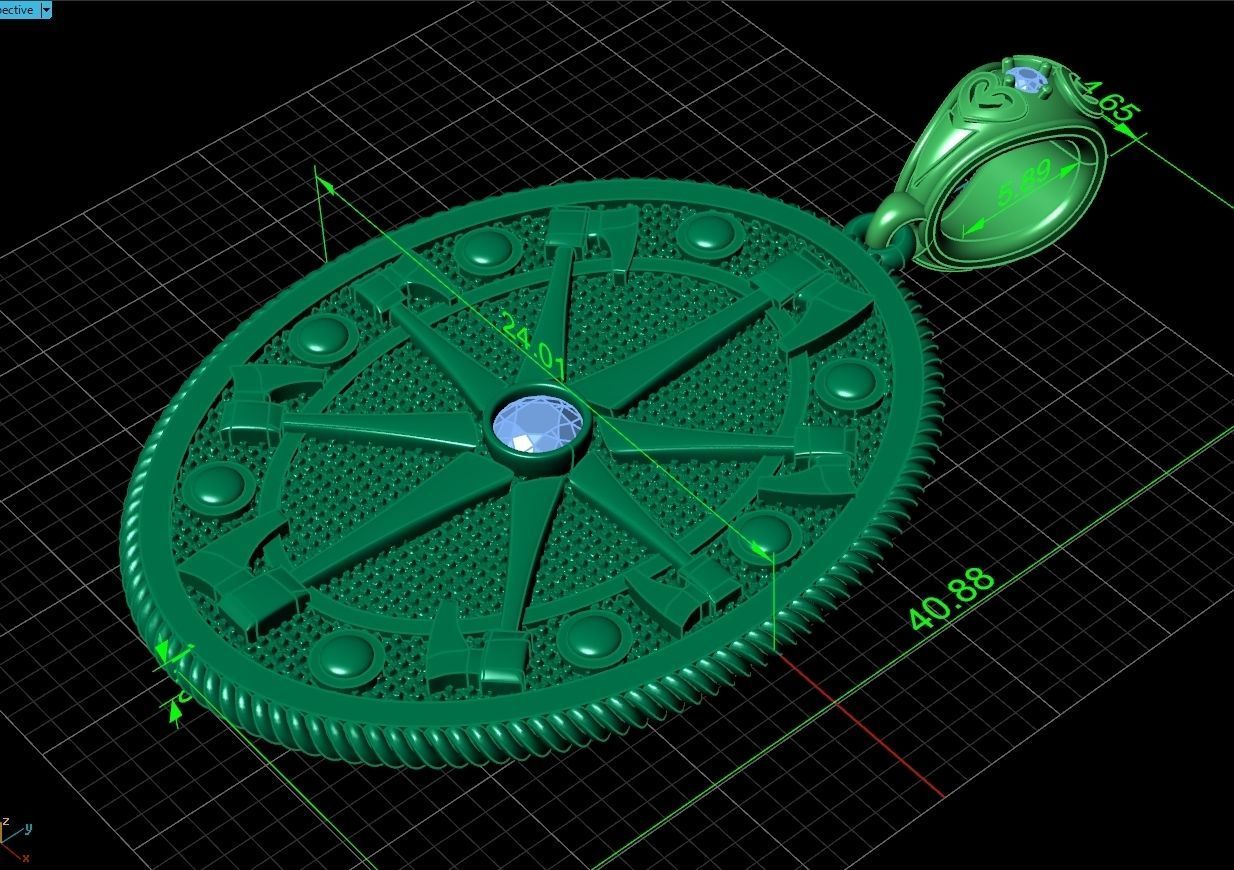 Celtic Compass North Star Polaris amulet axe 845 3D print model_9