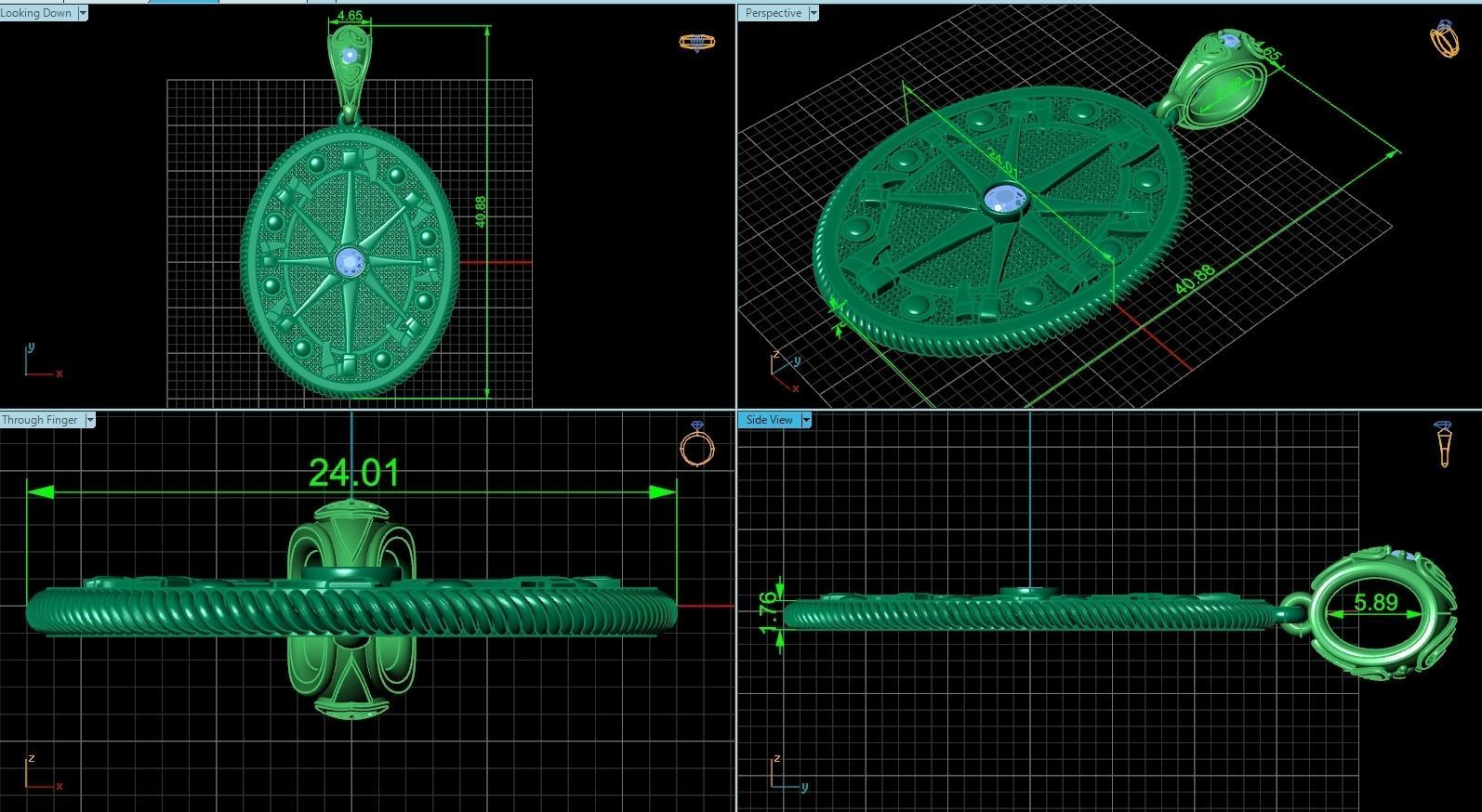 Celtic Compass North Star Polaris amulet axe 845 3D print model_3