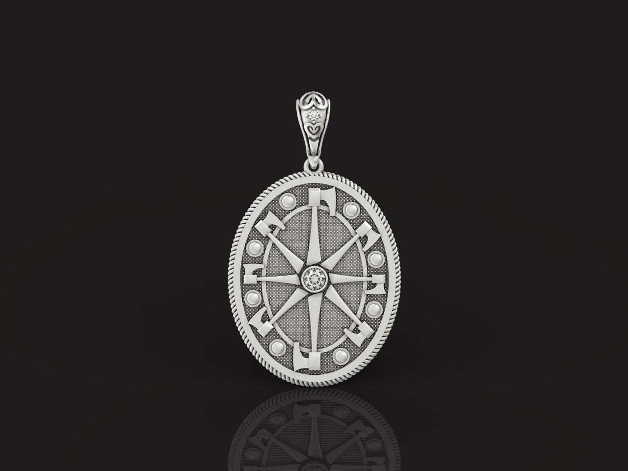 Celtic Compass North Star Polaris amulet axe 845 3D print model_31