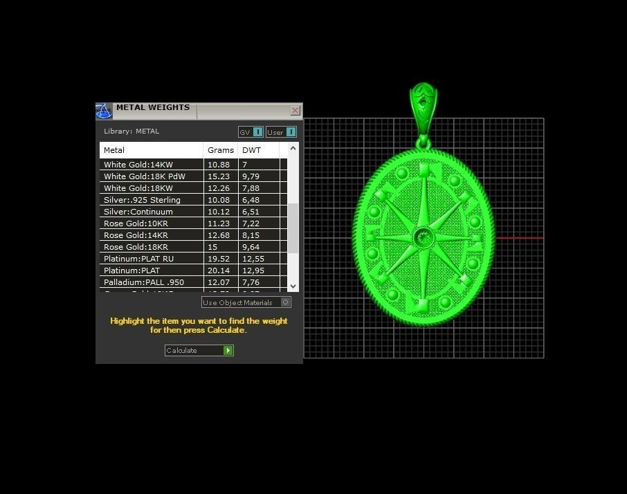 Celtic Compass North Star Polaris amulet axe 845 3D print model_5