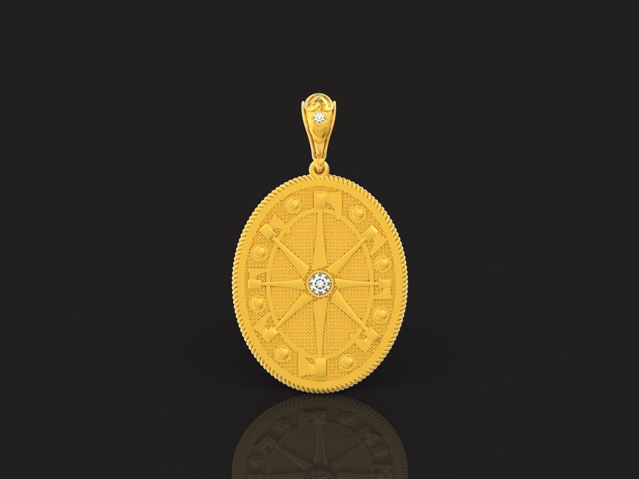 Celtic Compass North Star Polaris amulet axe 845 3D print model_2