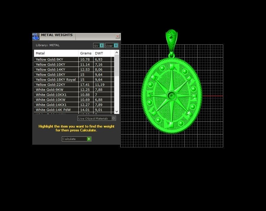 Celtic Compass North Star Polaris amulet axe 845 3D print model_4