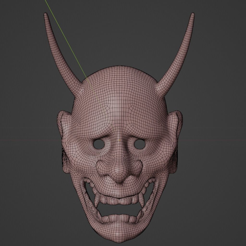 Hannya Low-poly 3D model_5