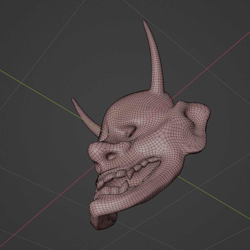 Hannya Low-poly 3D model_7