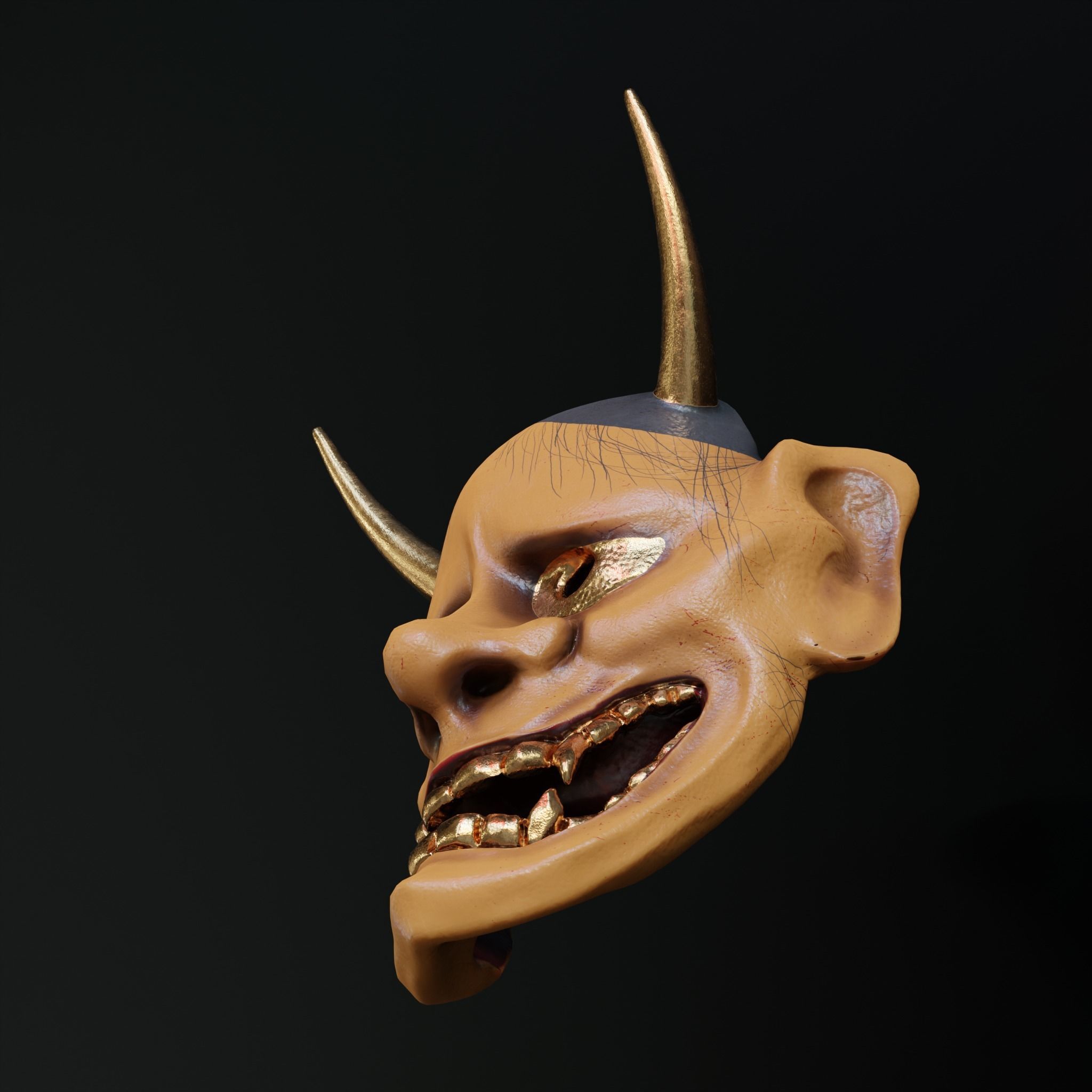 Hannya Low-poly 3D model_4
