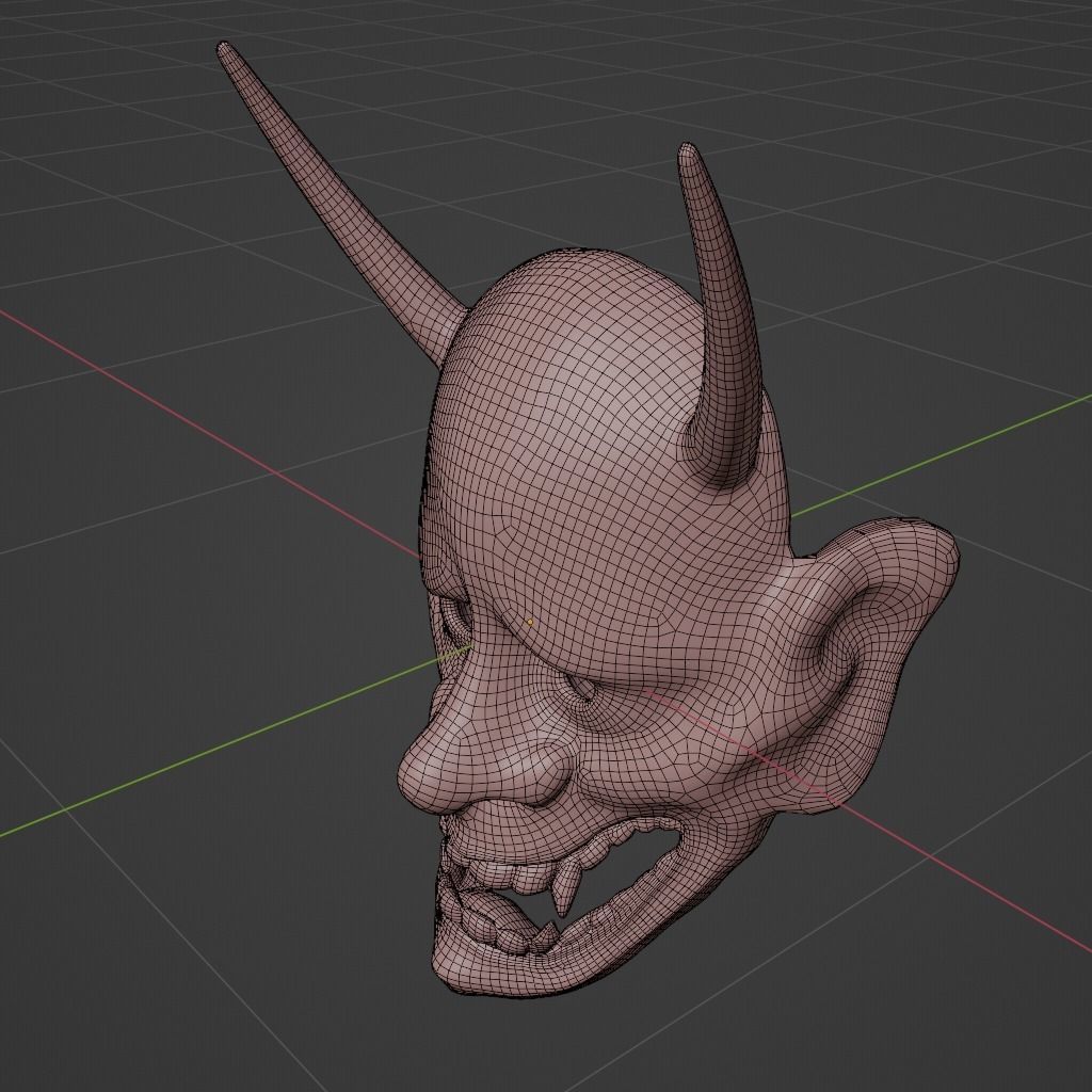 Hannya Low-poly 3D model_8