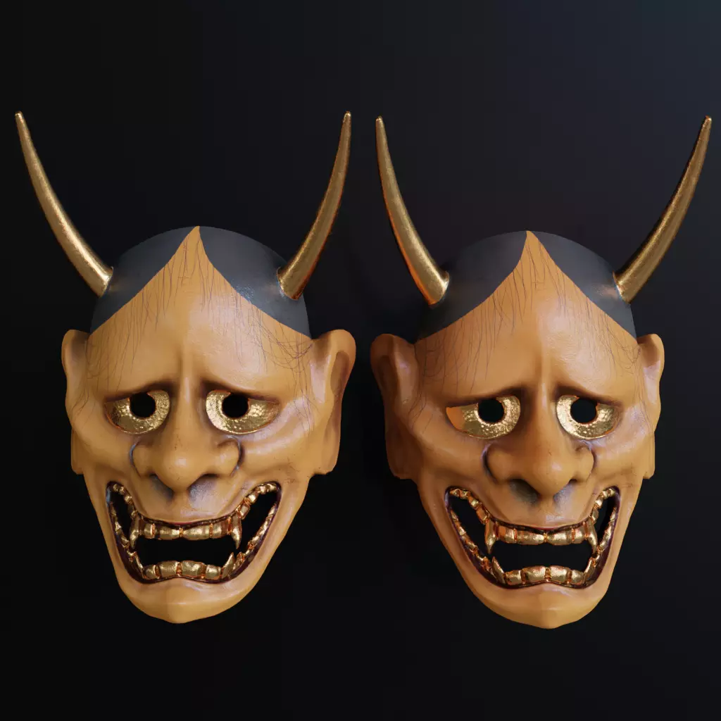 Hannya Low-poly 3D model_0