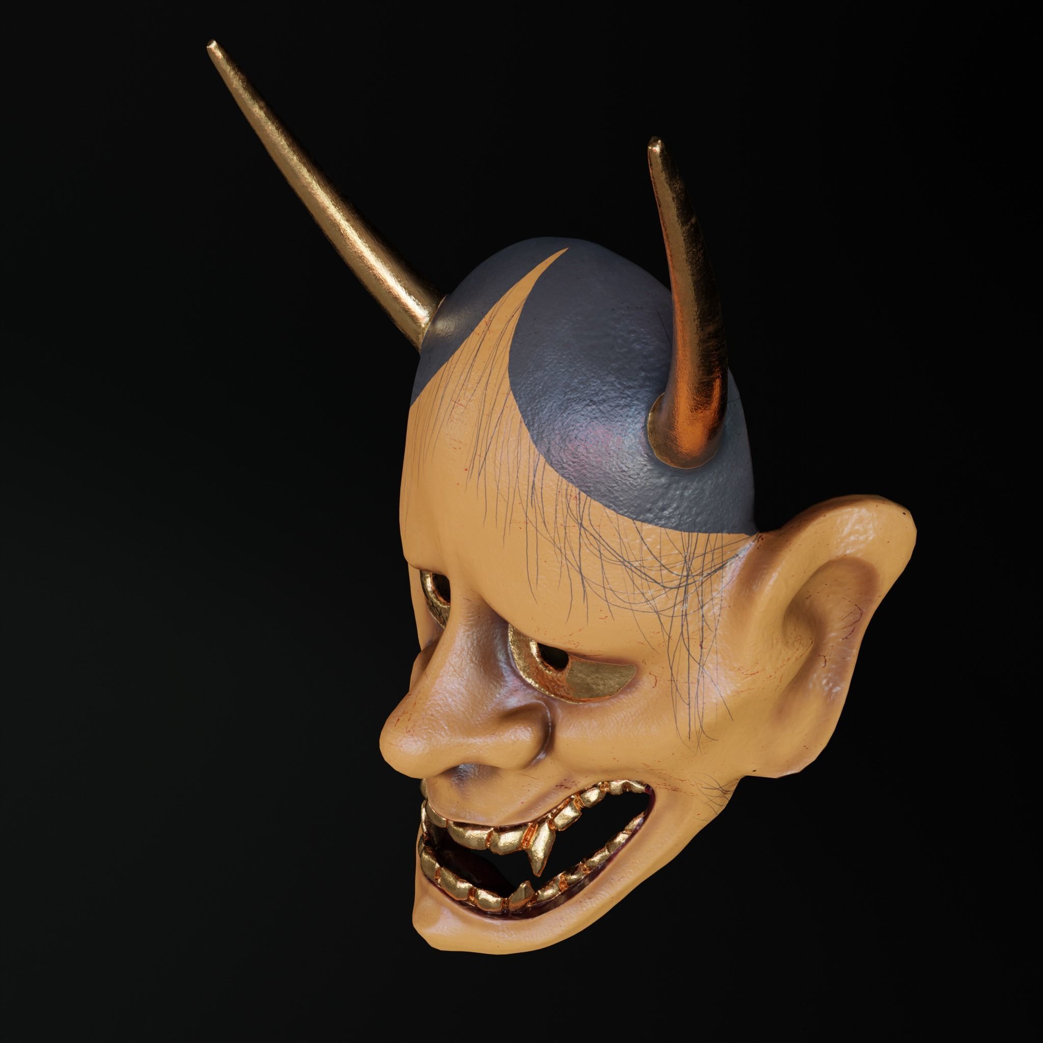 Hannya Low-poly 3D model_2