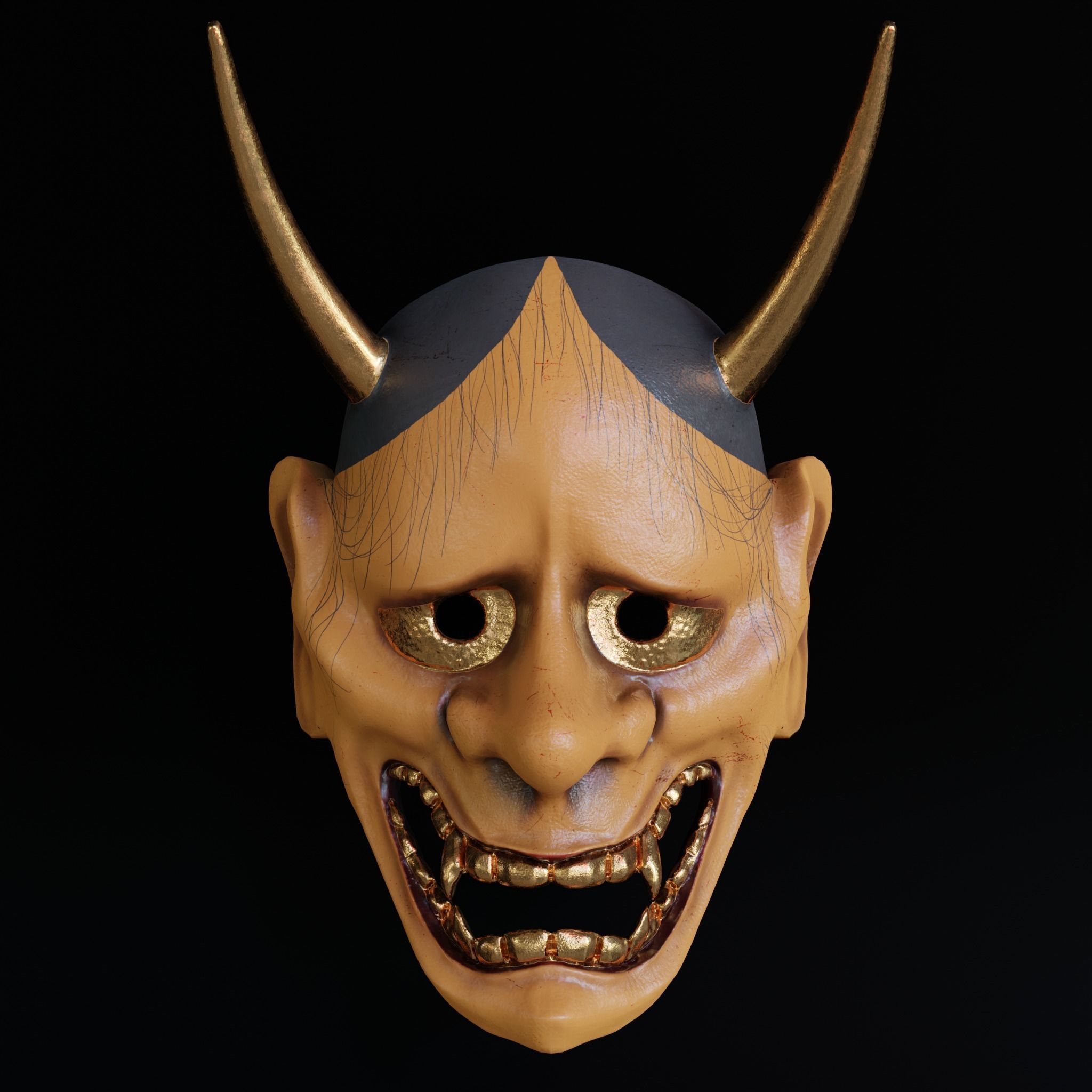 Hannya Low-poly 3D model_1