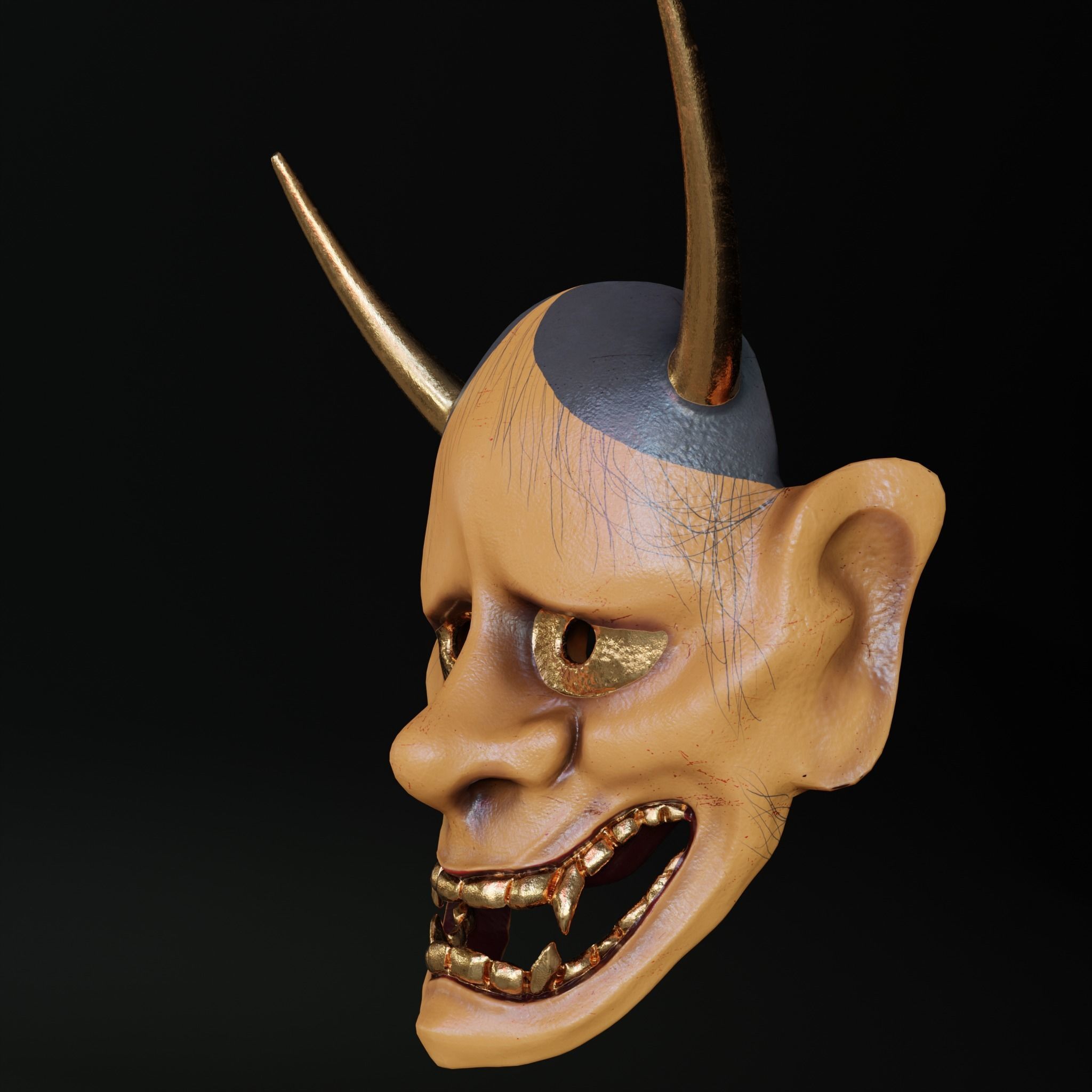 Hannya Low-poly 3D model_3