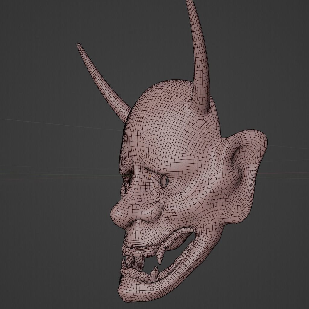 Hannya Low-poly 3D model_6