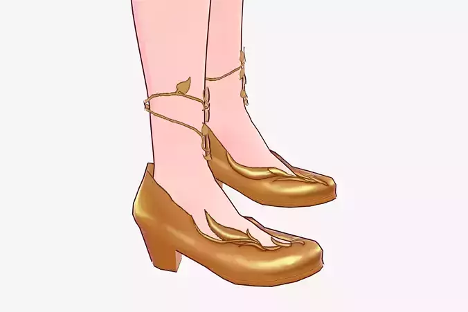 Golden Vine Sandals for VRoid Model Shoe Accessory 3D model