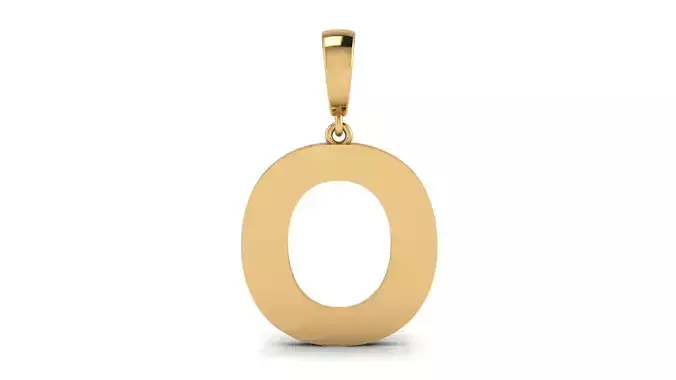 Pendant Alphabet Letter 15 mm Arial Rounded O