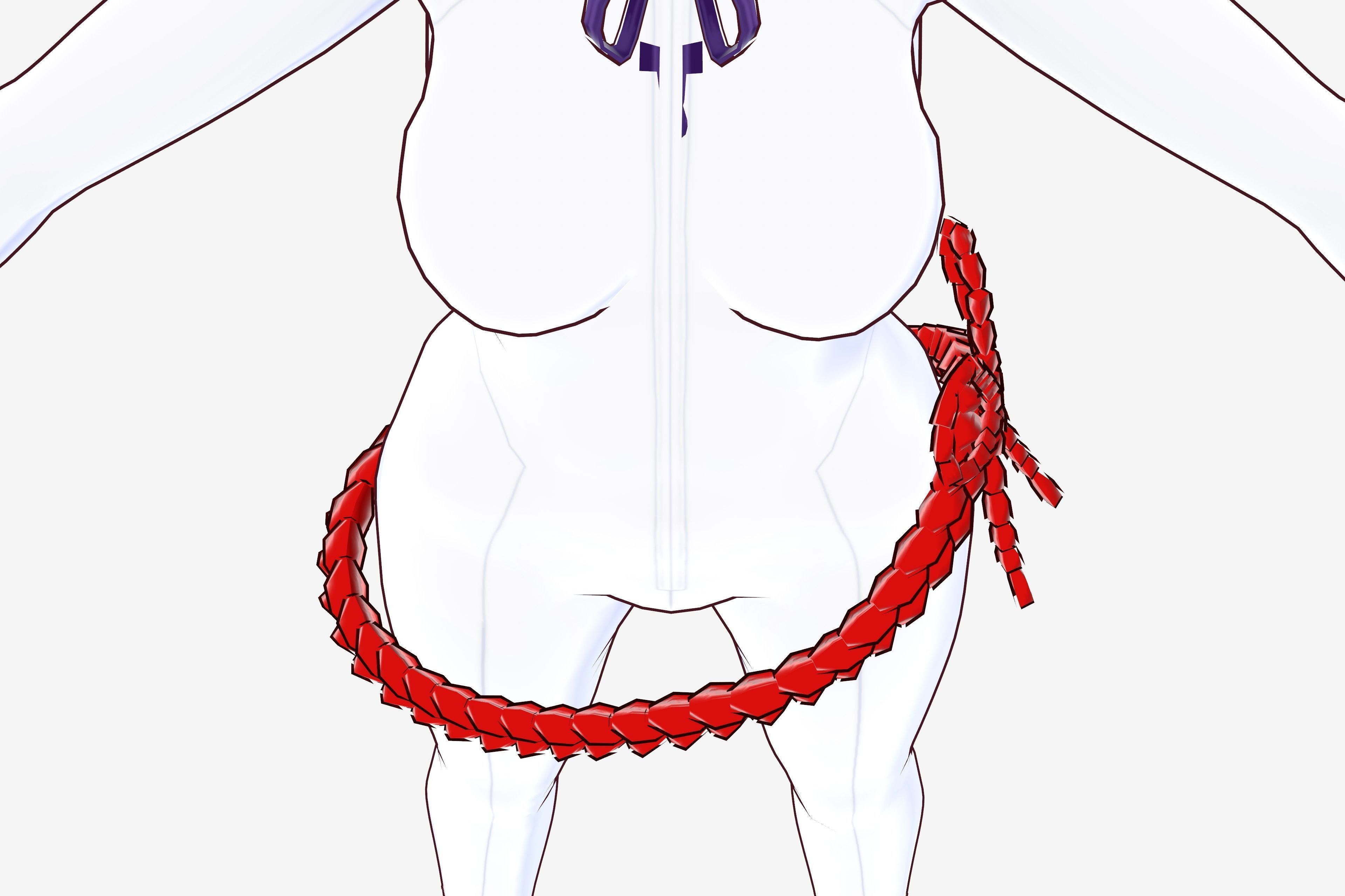 Japanese Braided Tie Belt for VRoid Model Bottom Accessory 3D model_3