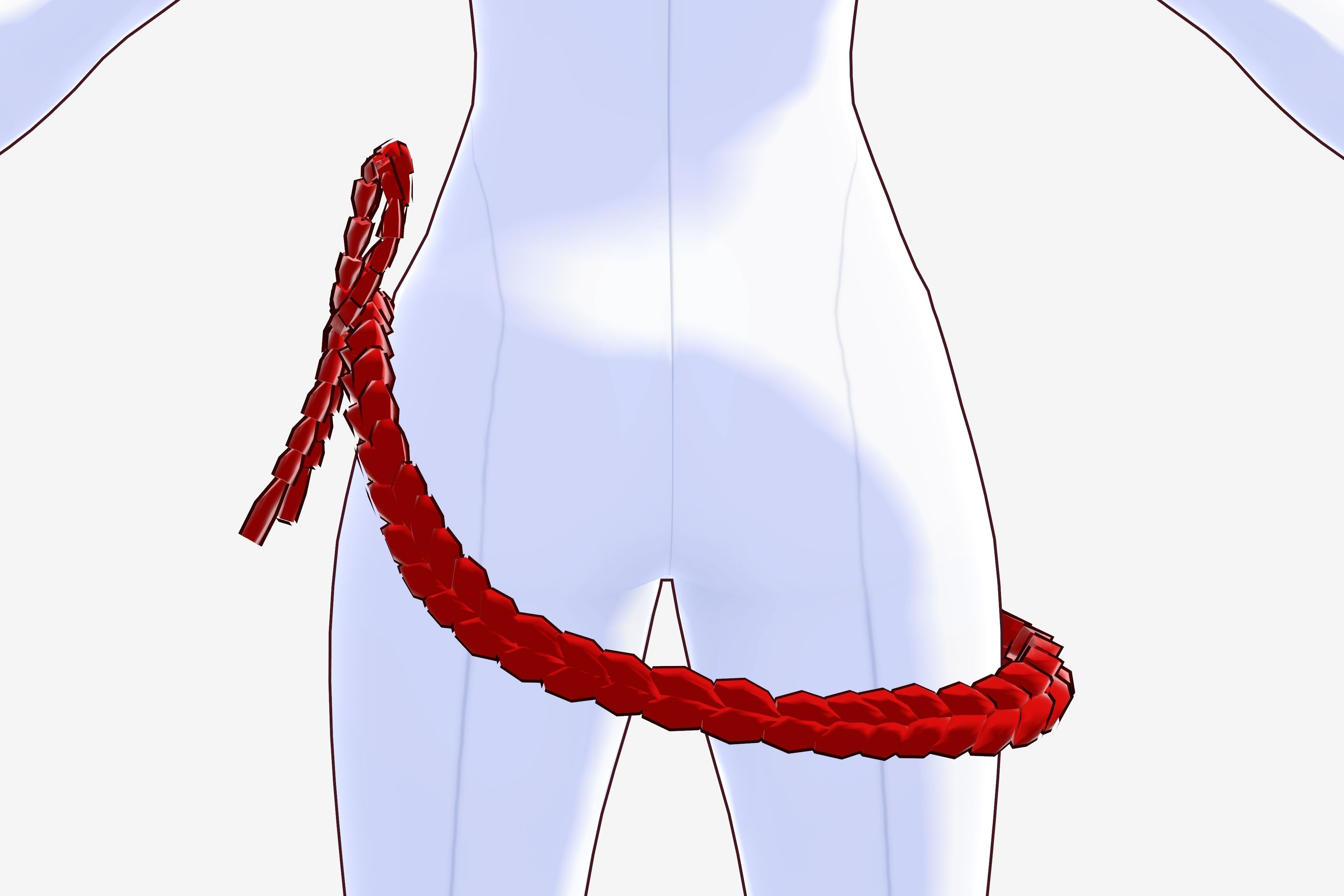 Japanese Braided Tie Belt for VRoid Model Bottom Accessory 3D model_2