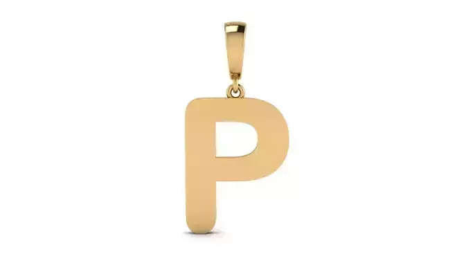 Pendant Alphabet Letter 15 mm Arial Rounded P 3D print model